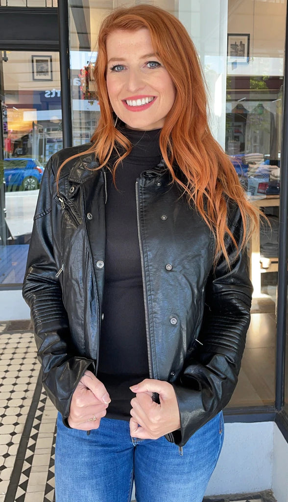 Viper Faux Leather Biker Jacket for Men - Stylish Motorcycle Jacket with Zipper Details - Perfect for Riding, Casual Wear & Night Out