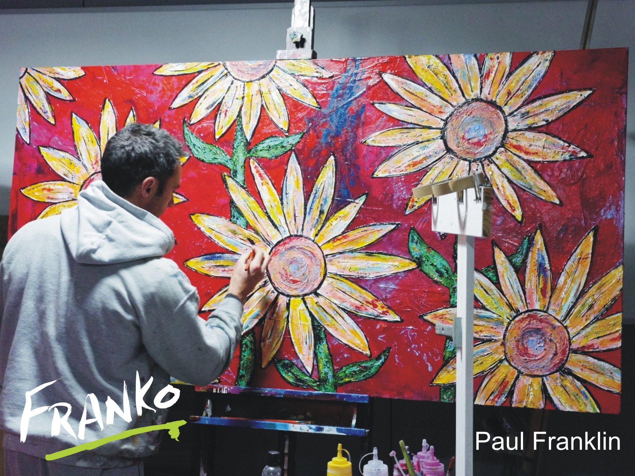 Passionate Red Sunflower Painting 75