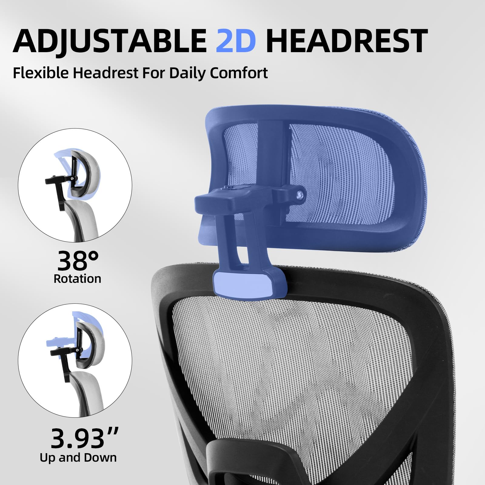 Ergonomic Office Desk Chair - High Back Big and Tall Reclining Mesh Chair with Adjustable Lumbar Support & Armrests, Rolling Wheels for Home Office, Gaming, and Workspace Comfort