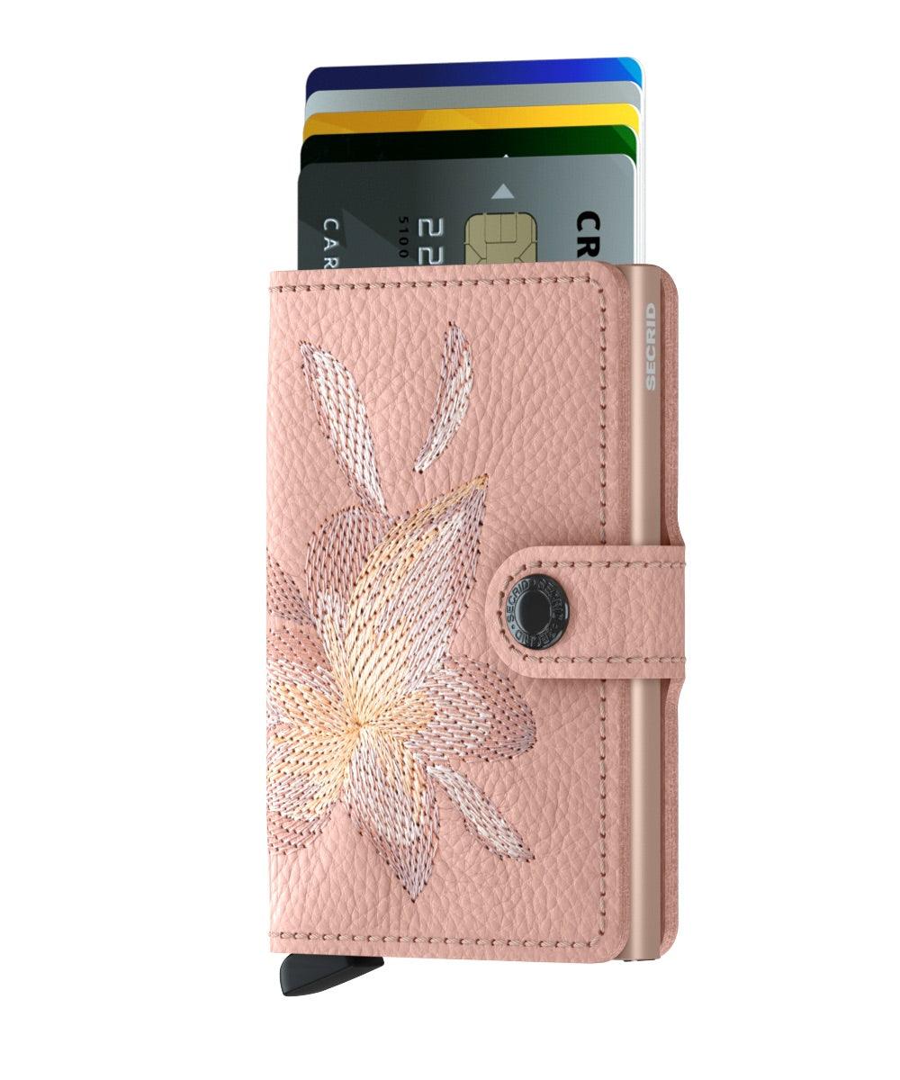 Secrid Magnolia Stitch Mini Wallet - RFID Blocking Slim Card Holder for Women - Perfect for Travel, Everyday Use & Minimalist Lifestyle