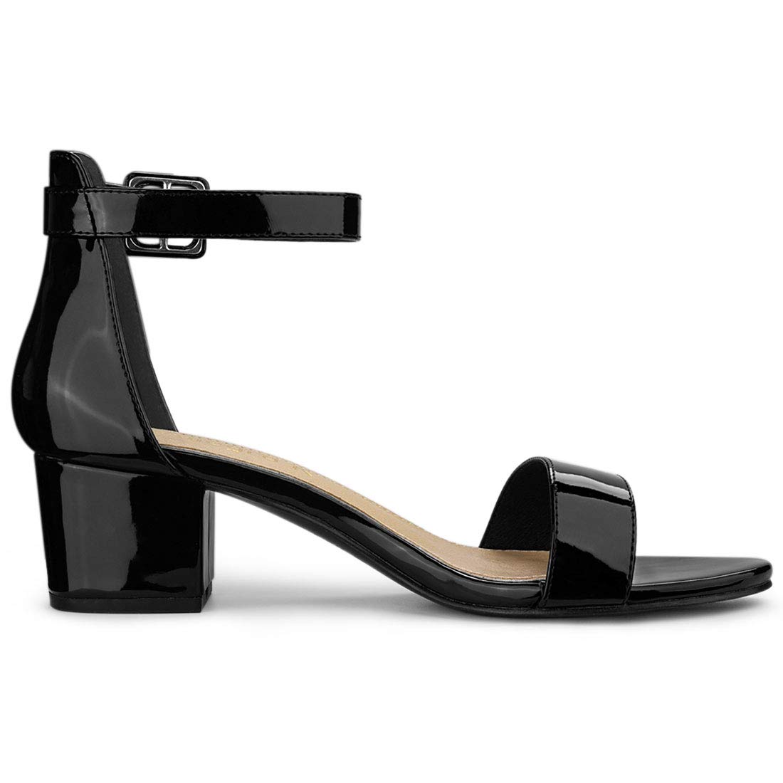 Allegra K Women's Block Low Heel Ankle Strap Sandals - Comfortable Dress Shoes for Summer, Weddings & Office Wear