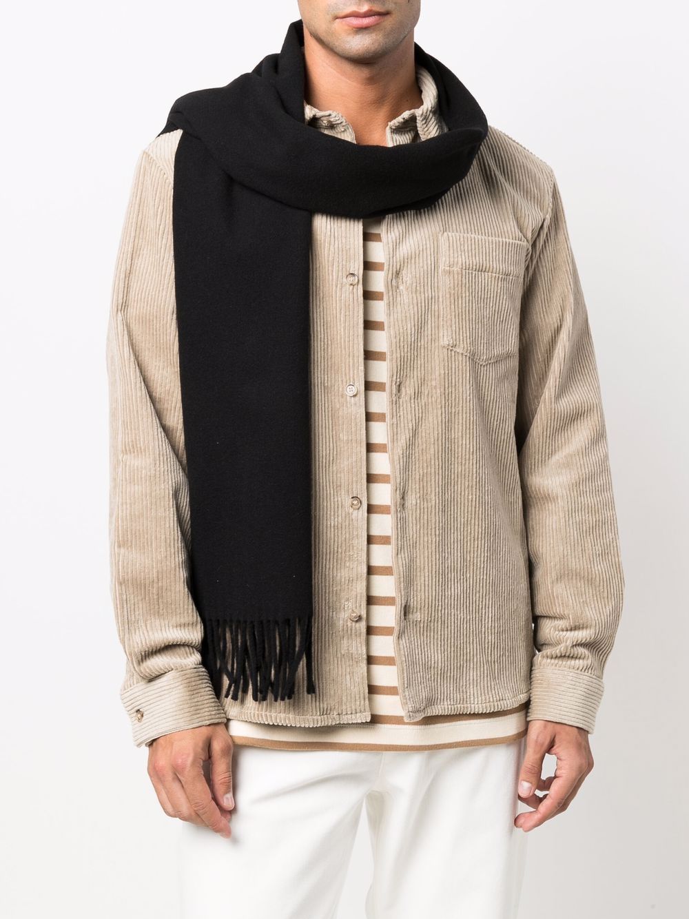 A.P.C. Black Scarf for Women - Soft Wool Winter Fashion Accessory for Office, Travel & Casual Outfits