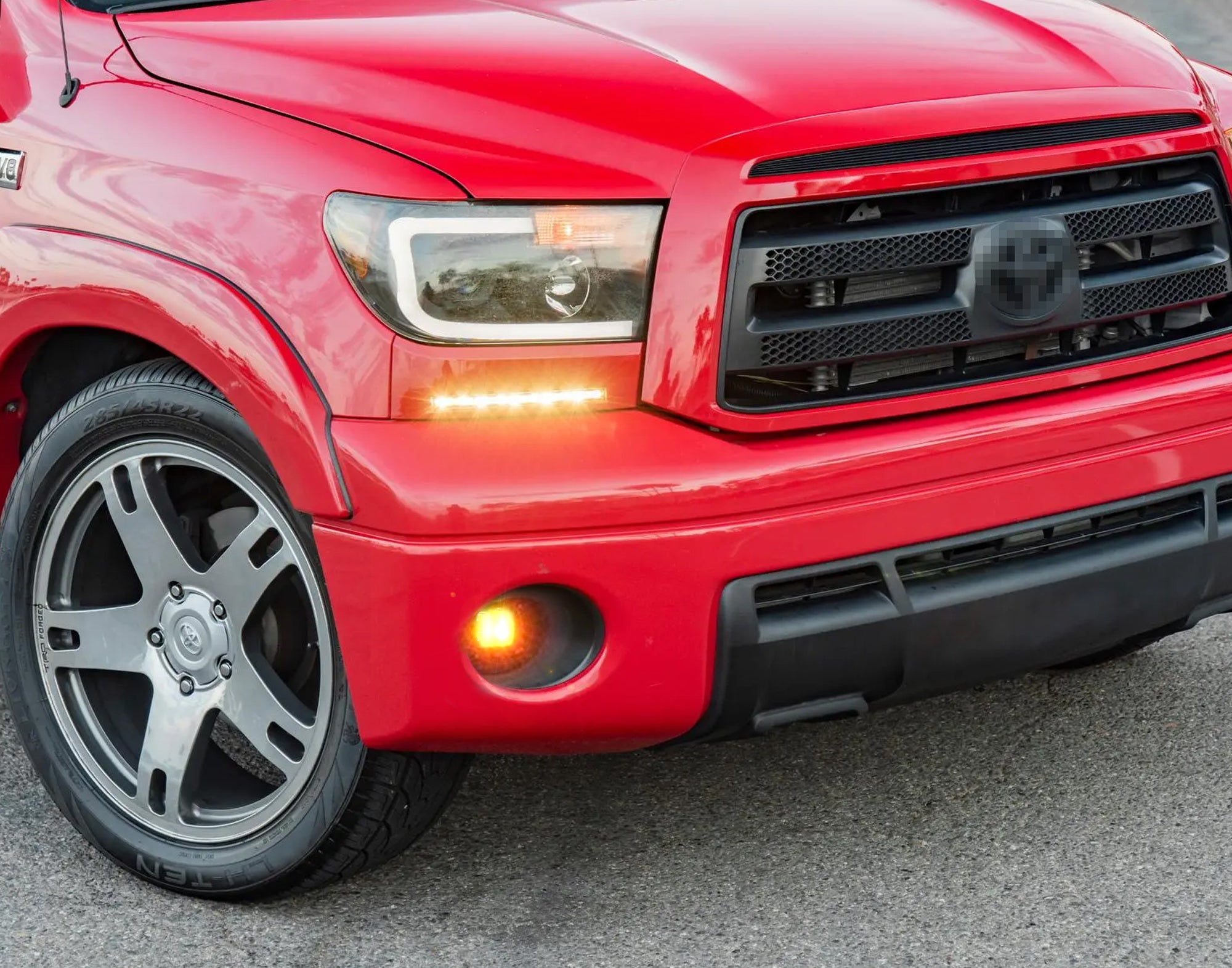 40W Amber LED Pod Fog Lights with Mounting Bezel Panels & Wiring Kit - Compatible with Toyota Tundra, Tacoma, Sequoia - Off-Road, Foggy Weather & Night Driving Safety Lights