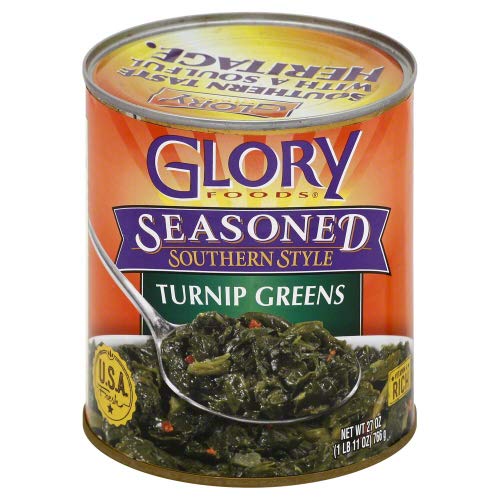 Glory Foods Turnip Greens - 27 oz (Pack of 4) | Canned Southern Style Vegetables | Perfect for Soul Food Recipes, Stews & Healthy Side Dishes