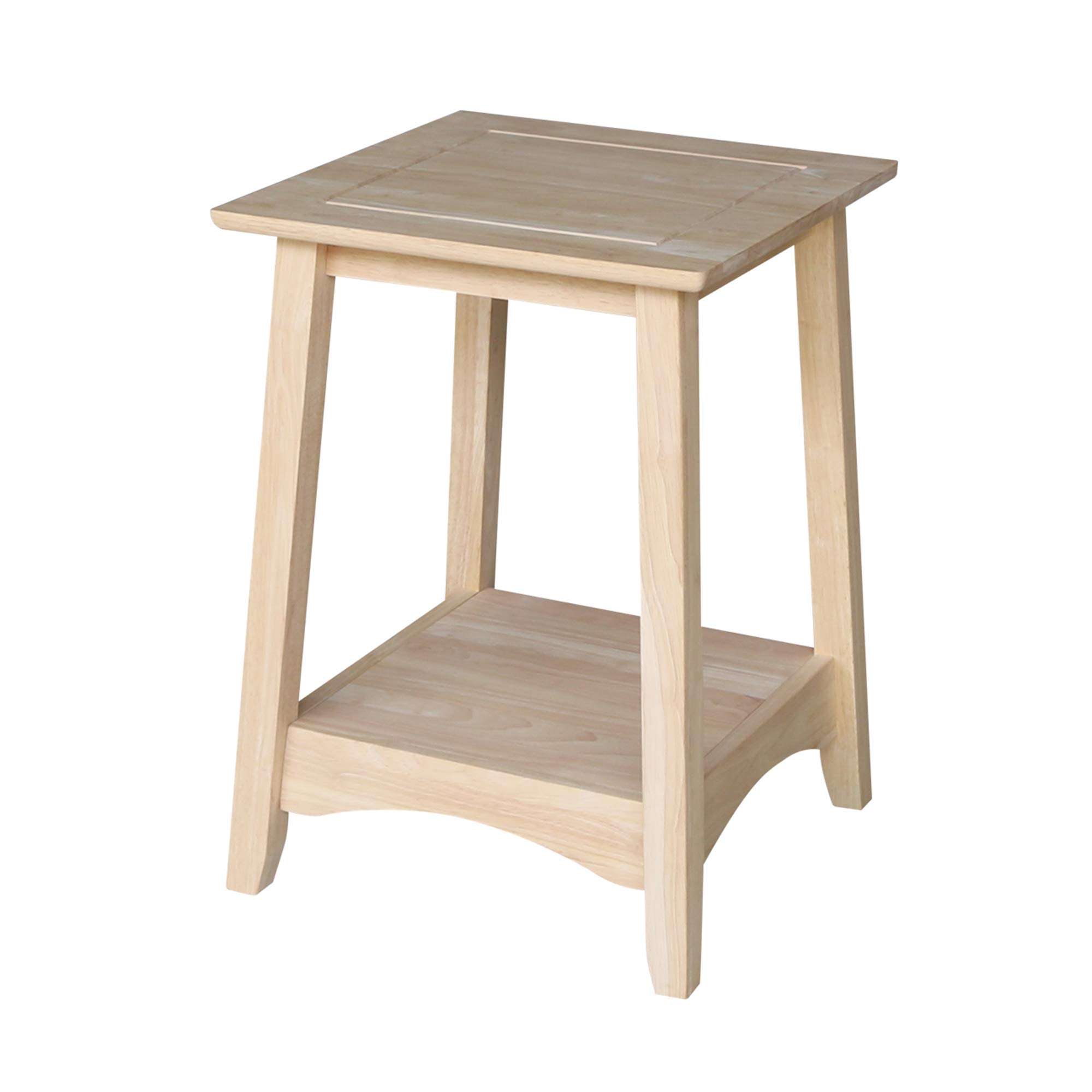 Unfinished International Concepts Bombay Tall End Table - Stylish Side Table for Living Room, Bedroom, or Office Decor