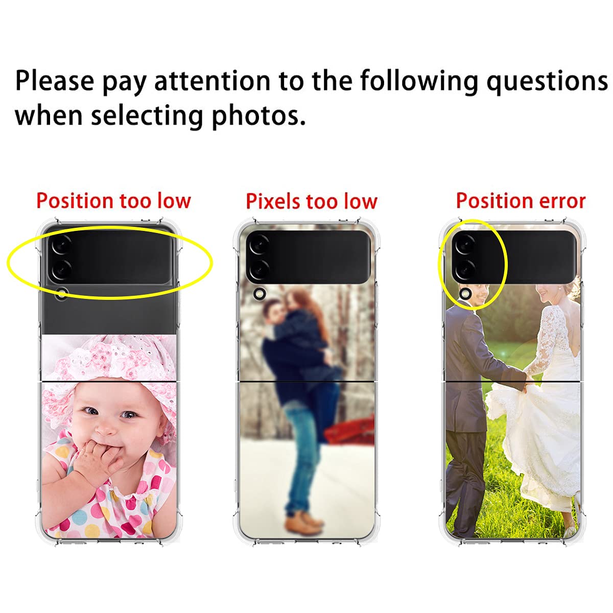 Custom Photo Case for Samsung Galaxy Z Flip 3 (Not Compatible with Z Flip 4) - Personalized Picture & Text Phone Cover with 4-Corner Airbag Shockproof Protection, Ultra Clear Soft TPU Candy Case - Perfect for Travel, Gifts & Everyday Protection