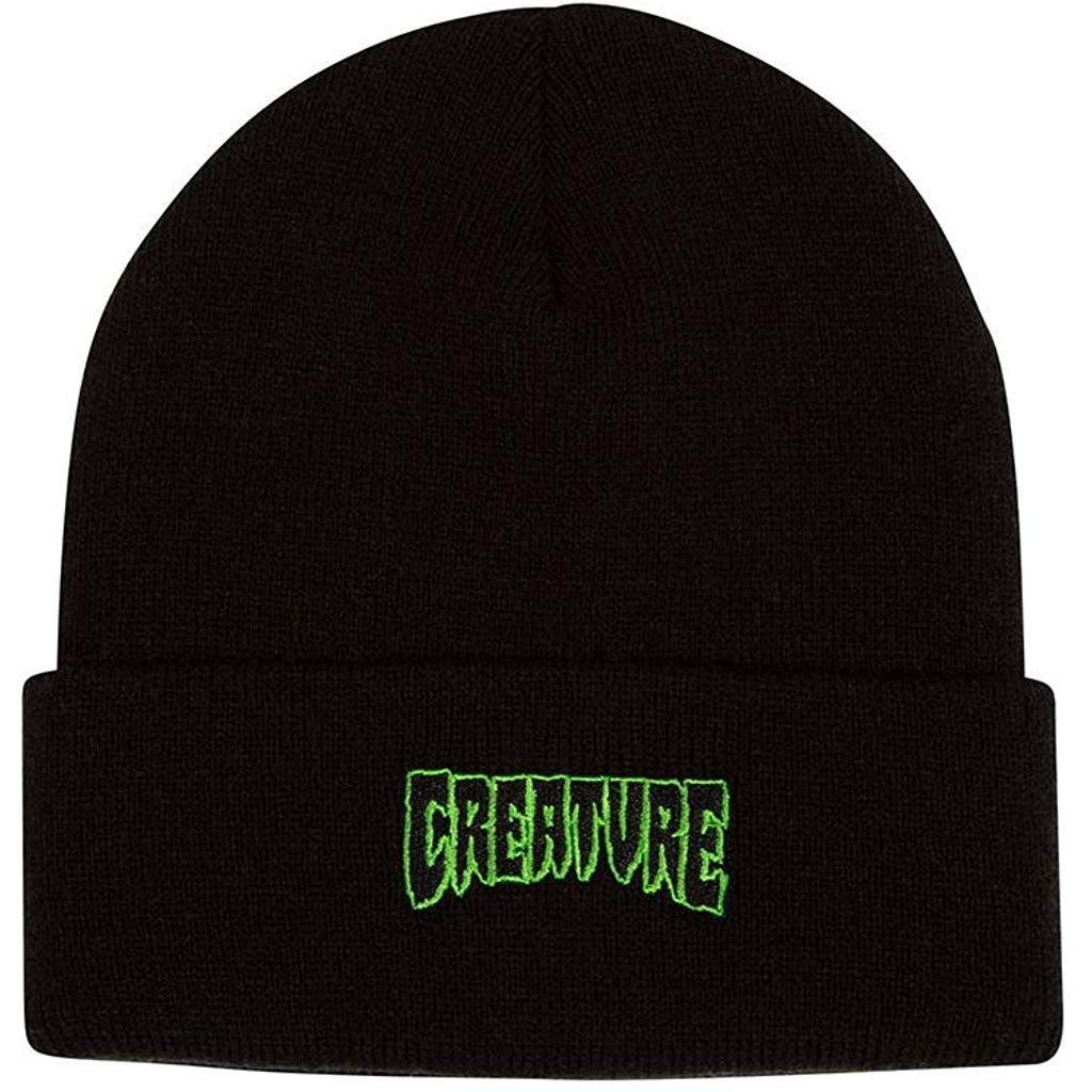 CREATURE Men's Logo Outline Long Shoreman Beanie Hats - Winter Warm Knit Skull Cap for Outdoor Activities, Fishing, Hiking & Casual Wear