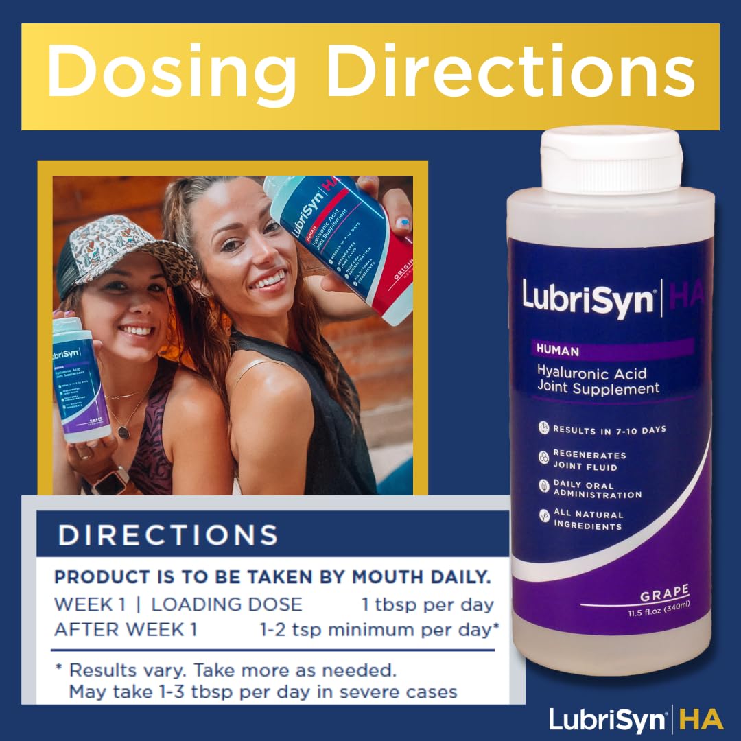LubriSynHA All-Natural Joint Supplement with High-Molecular Weight Hyaluronic Acid - 3 Pack (11.5oz Each) for Women & Men - Supports Healthy Joint Function, Vegan, Made in USA - Ideal for Active Lifestyles, Sports Recovery & Daily Joint Care
