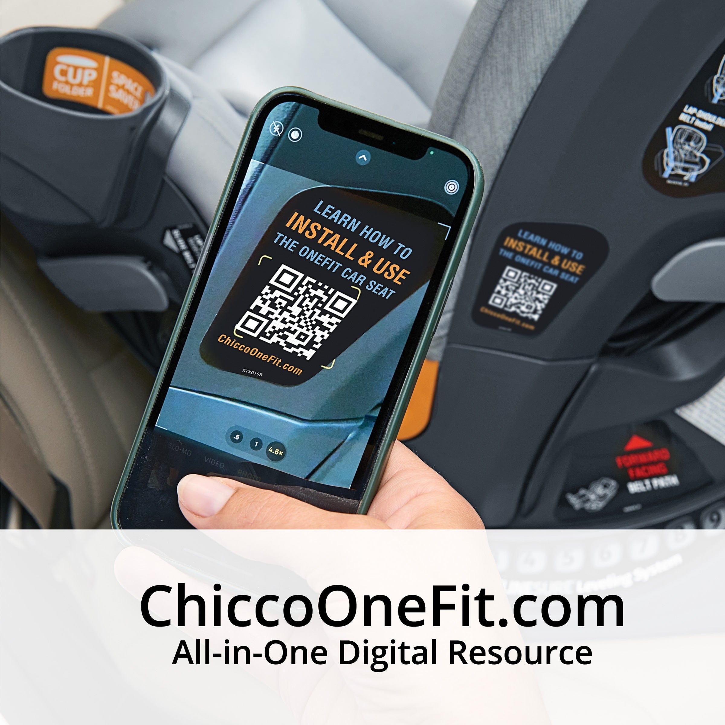 Chicco OneFit ClearTex All-In-One Convertible Car Seat for Infants to Toddlers - Safe & Comfortable for Travel, School & Family Road Trips