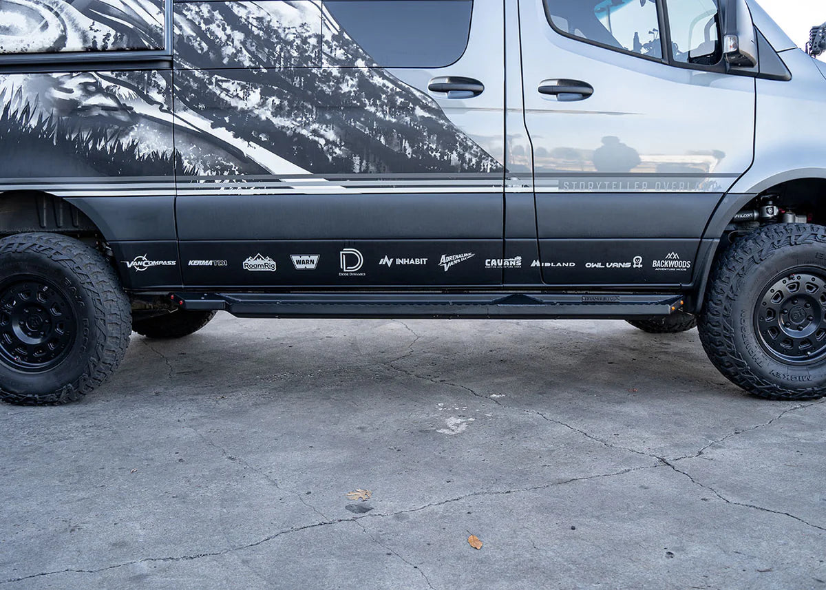 ROAMBUILT Flat Side Step for 2007-2023 Mercedes Sprinter Van - Passenger Side - Easy Installation & Durable Aluminum - Perfect for Camping & Outdoor Adventures