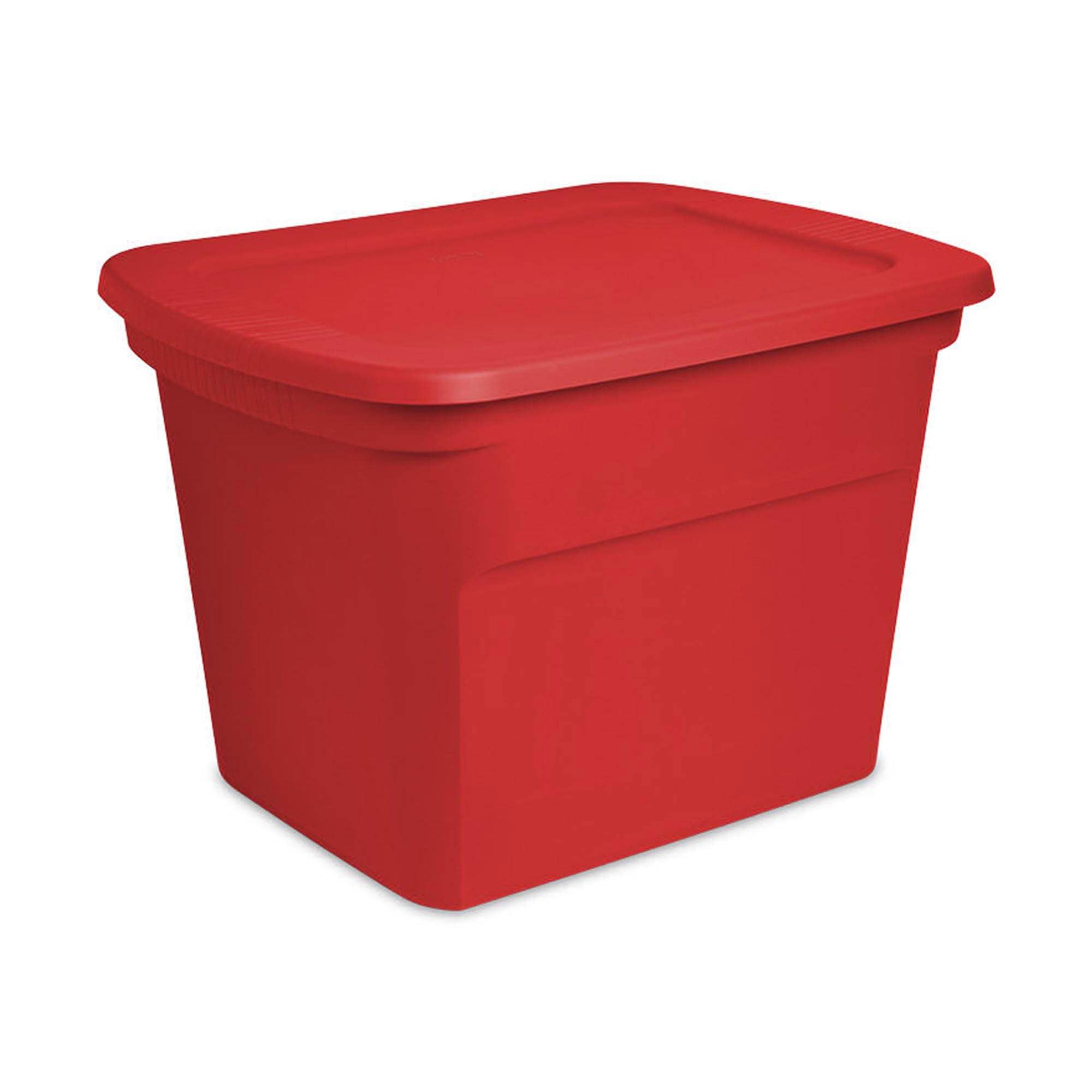 Sterilite 18 Gallon Stackable Storage Tote Bins with Lids (16 Pack) - Red Plastic Containers for Home Organization, Seasonal Decor, Toys & Garage Storage - Perfect for Closet, Basement & Holiday Decorations