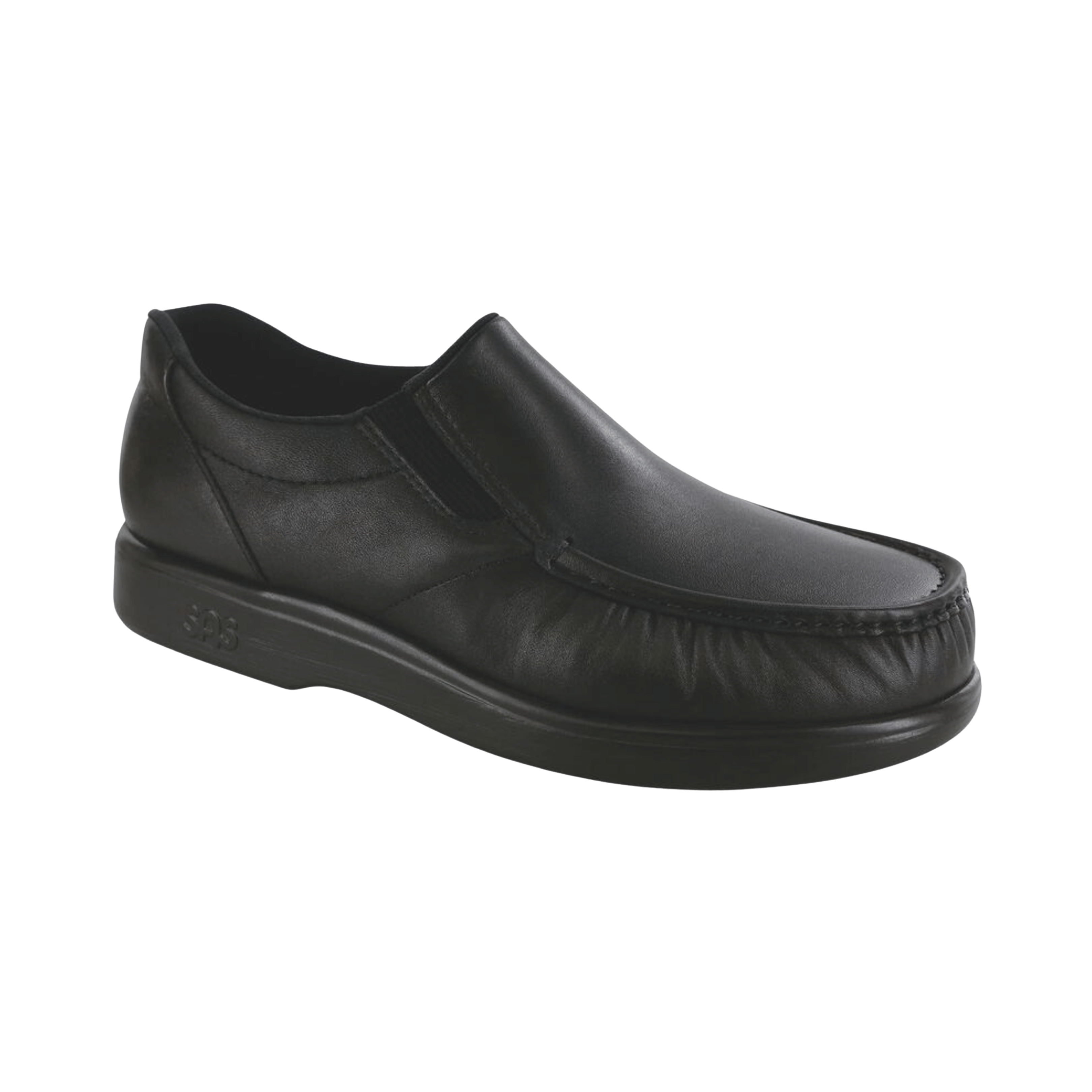 Men's Black Smooth Side Gore Slip-On Loafers - Comfortable & Stylish Casual Shoes for Work, Office & Everyday Wear (Regular Width)