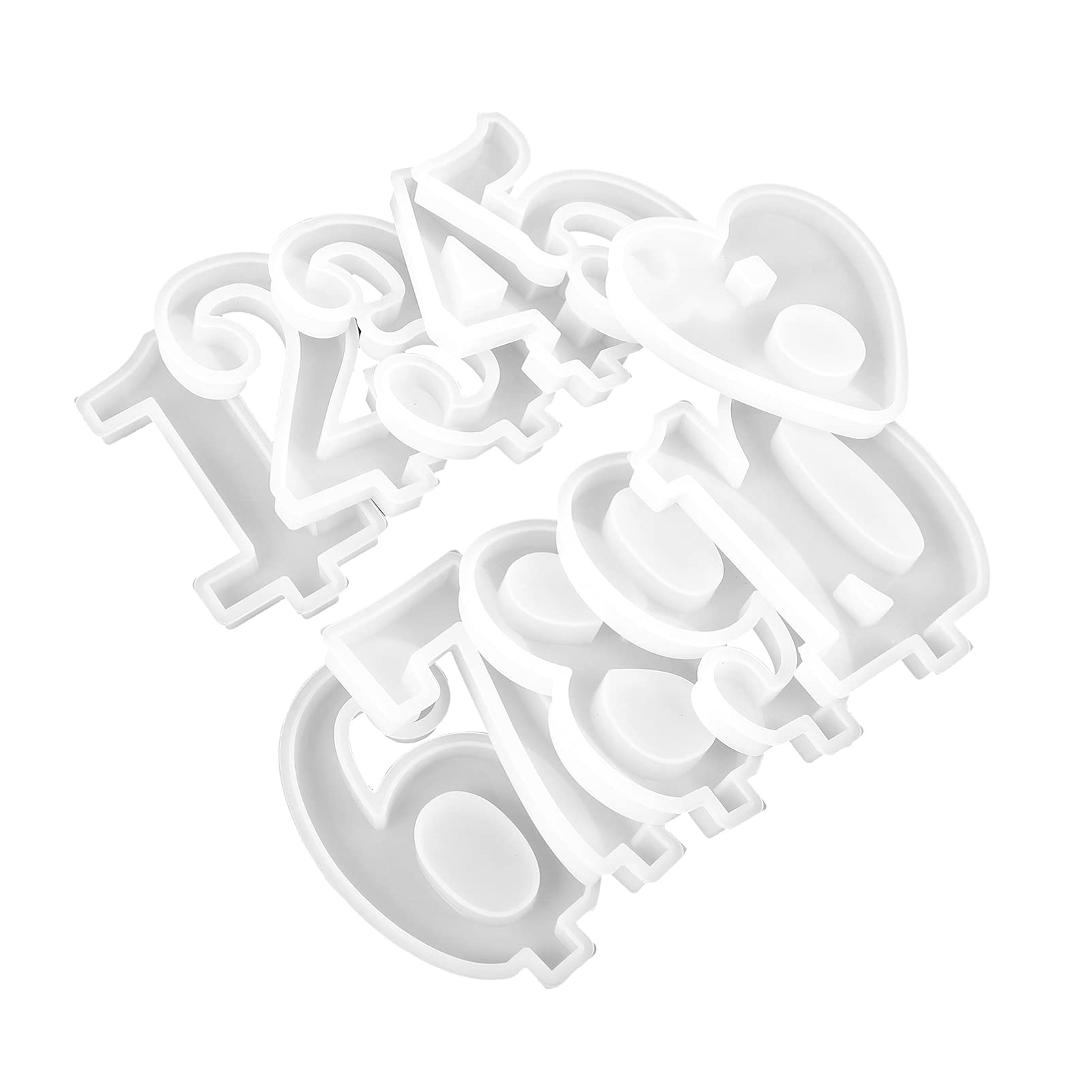 EXCEART 11Pcs Silicone Candle Molds Set - 3D Alphabet Letters, Numbers, Heart Candle Holder for DIY Epoxy Candles, Crystal Cake Decorations - Perfect for Birthday, Wedding, Home Decor & Party Favors