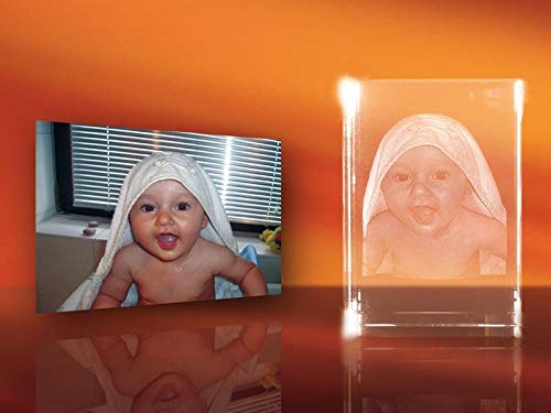 3D Crystal Photo Personalized Custom Engraving - Unique Memorial Keepsake Gift for Birthday, Wedding, Mother's Day, Valentine's & Christmas (Large Rectangle) - Perfect for Home Decor, Office Display & Special Occasions