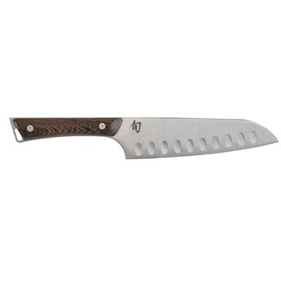 Shun Kanso 7-Inch Hollow Ground Santoku Knife with Tagayasan Wood Handle - Japanese Kitchen Knife for Slicing, Dicing & Chopping Vegetables, Meat & Fish