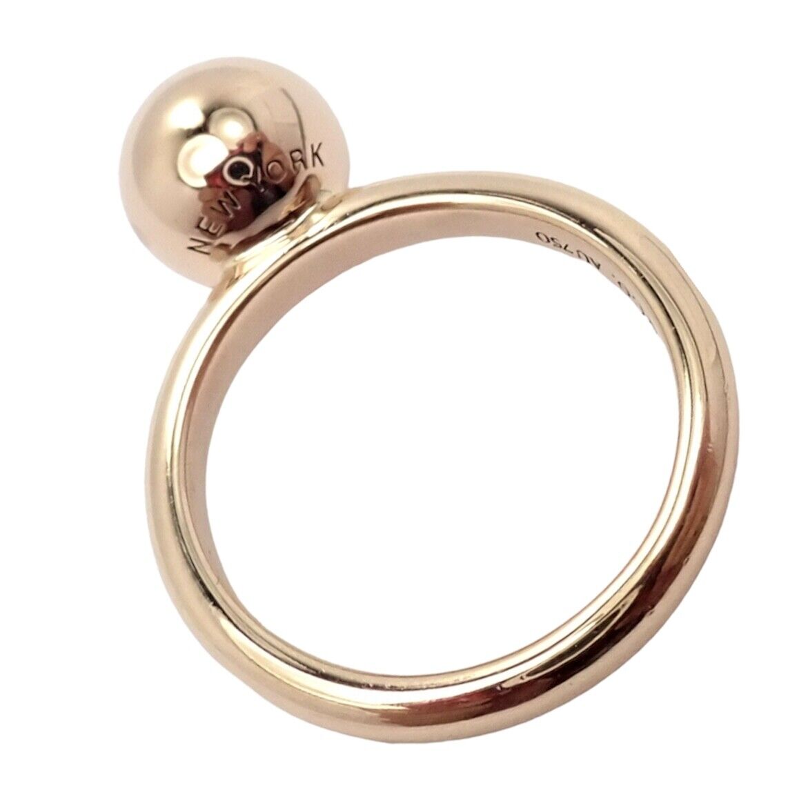 Tiffany & Co. 18k Yellow Gold New York Ball Globe Ring - Size 3.75 - Elegant Jewelry for Women, Perfect Gift for Anniversary, Birthday & Special Occasions