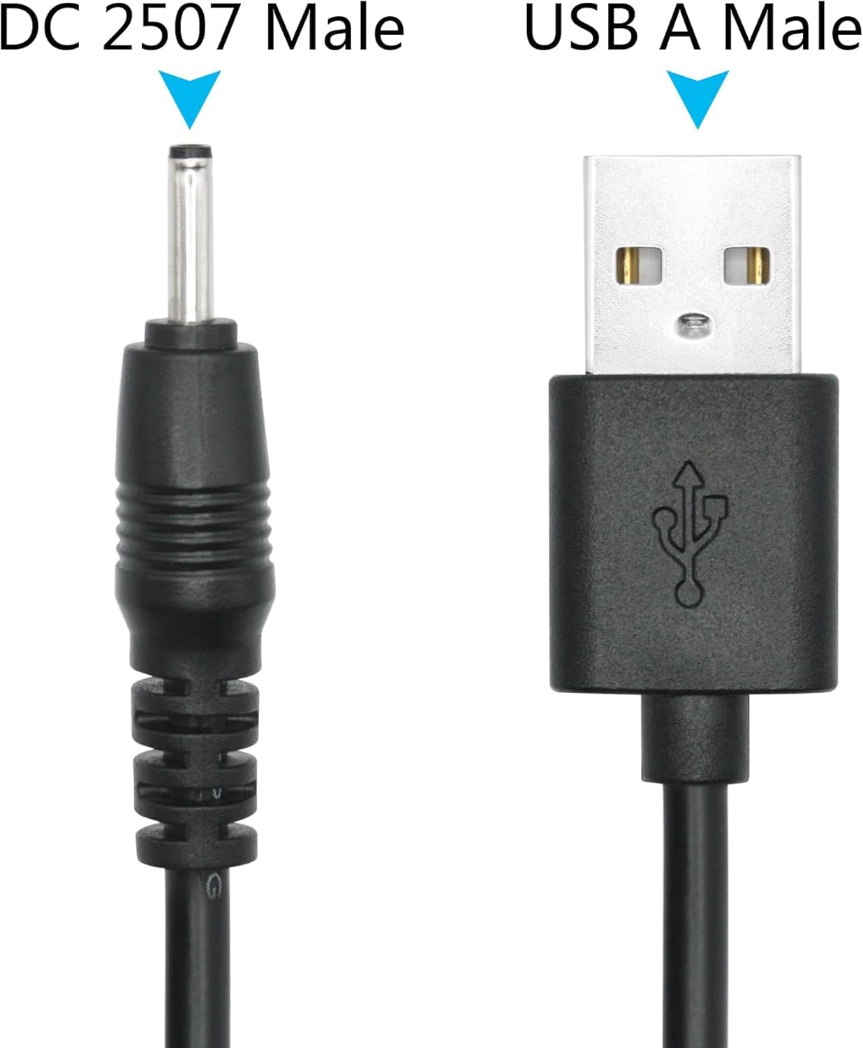 Magic Wand Charger Cord Replacement - 5V DC 2.5mm*0.7mm USB Charging Cable for Lovesense, Tracy's Dog & Other Wand Vibrators - Power Supply for Massage Devices - Perfect for Home Spa, Relaxation & Personal Wellness Sessions