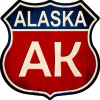 Alaska Highway Shield Novelty Metal Magnet HSM 497 - Collectible Souvenir for Fridge, Cars & Travel Memorabilia