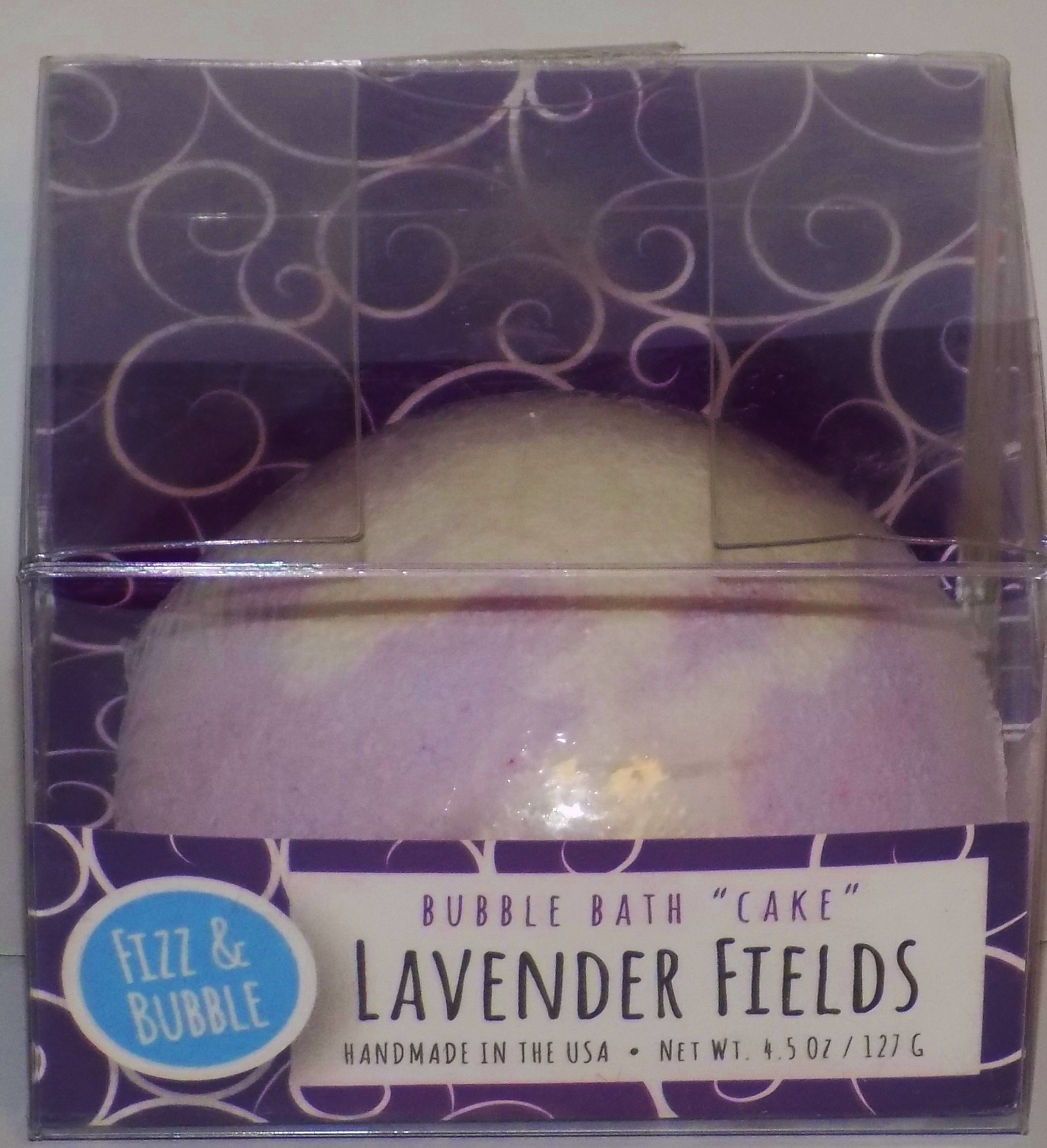 Fizz & Bubble Lavender Fields Bubble Bath Cake - 4.5 oz Relaxing Aromatherapy Bath Soak for Stress Relief & Better Sleep - Perfect for Spa Nights & Self-Care Rituals