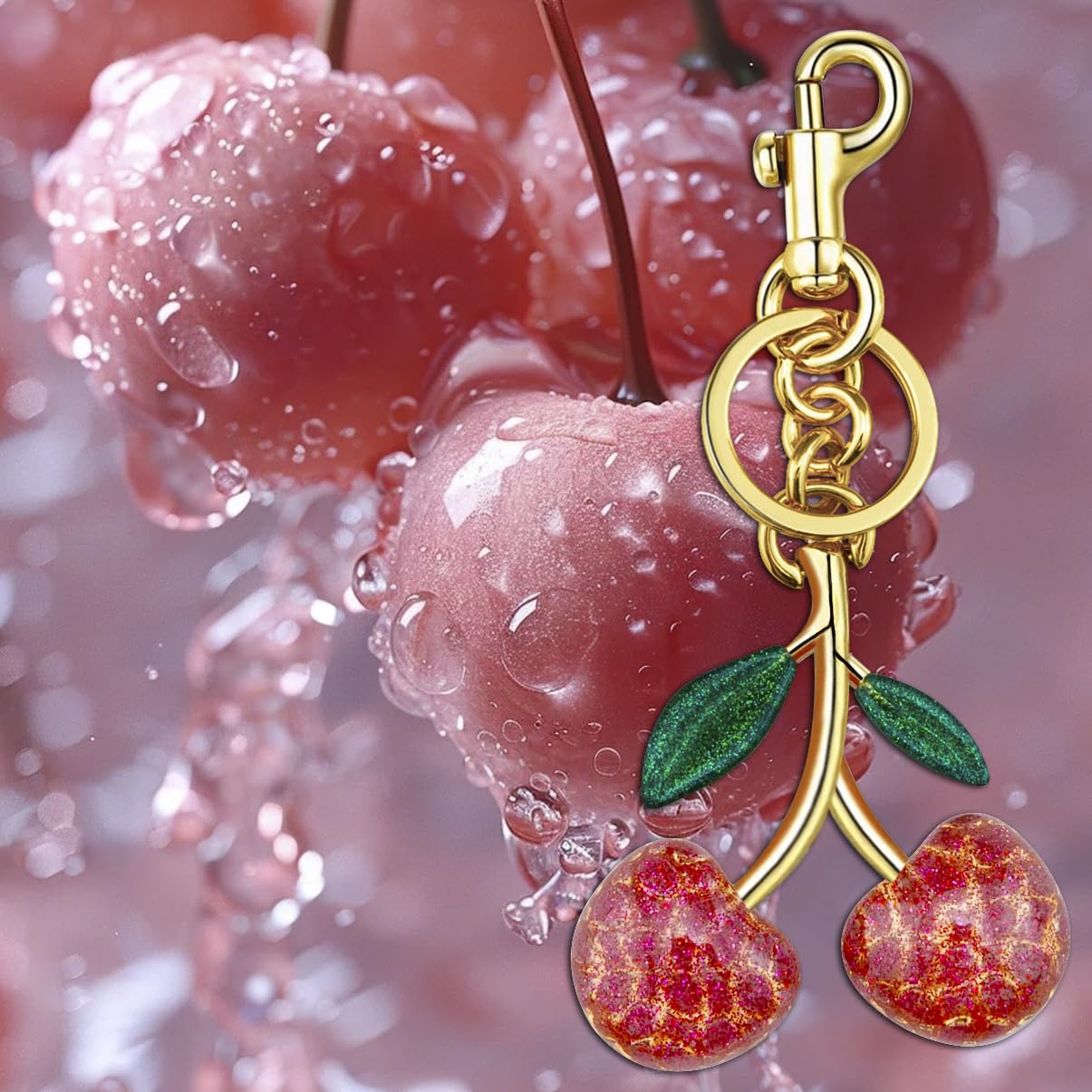 Aisity Cherry Bag Charms - Cute Purse Accessories for Women, Handbag Keychain Decorations, Unique Gifts for Her - Perfect for Handbags, Backpacks, and Keychains (Party, Travel, Everyday Use)