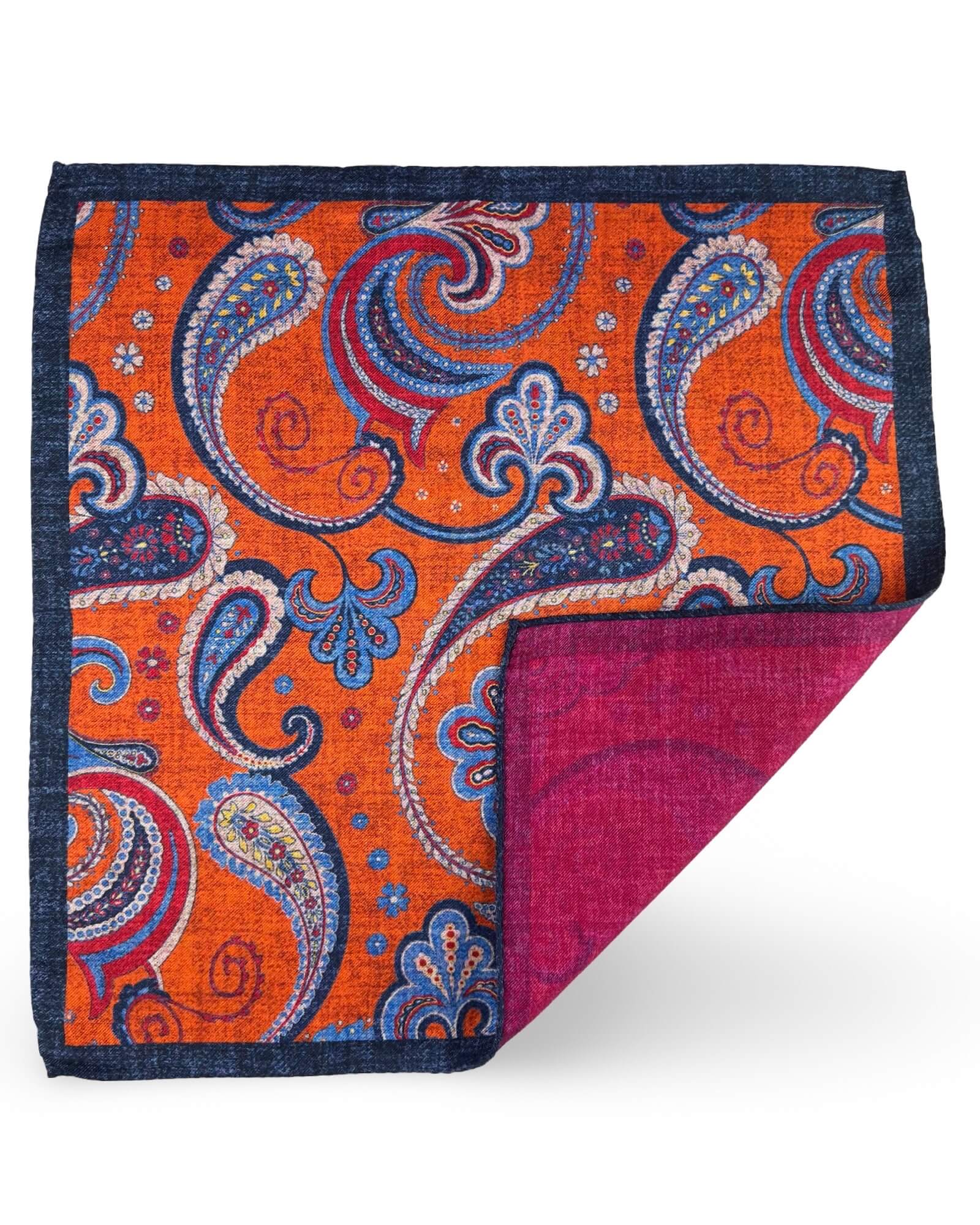 DÉCLIC Firaz Paisley Reversible Hanky Scarf - Fuschia Pink Fashion Accessory for Women, Boho Style Wrap, Perfect for Parties, Weddings & Everyday Outfits