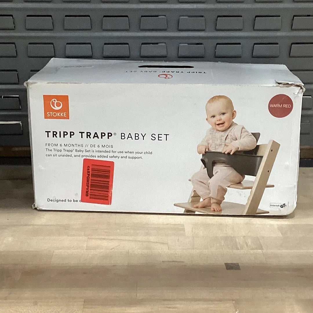 Tripp Trapp Baby Chair Set in Warm Red - Adjustable High Chair for Infants & Toddlers - Perfect for Dining, Feeding & Playtime