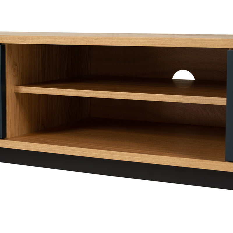 CASTOR 180cm Entertainment TV Stand with Storage - Natural, Navy Blue & Black Modern TV Console for Living Room, Bedroom & Home Theater