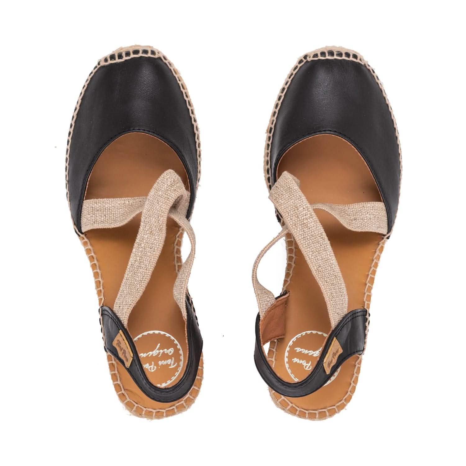 Women's Plain Leather Wedge Espadrilles - Comfortable Summer Sandals for Casual Outings & Beach Vacations | Saba P