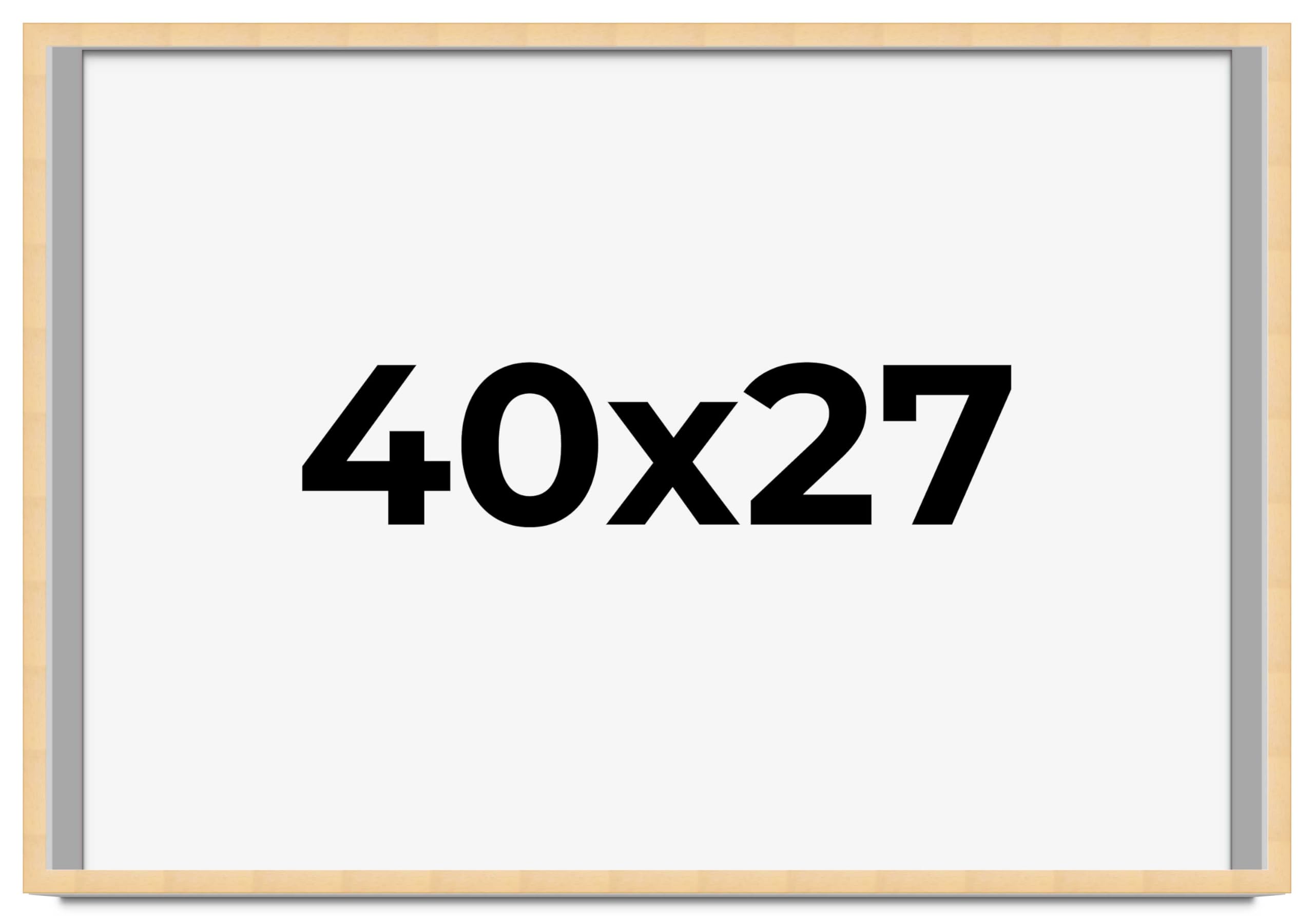CountryArtHouse 40x27 Inch Natural Wood Picture Frame - 0.75 Inch Moulding Width with UV Acrylic Plexiglass, Foam Board Backing & Hanging Hardware - Perfect for Wall Art, Family Photos, and Home Decor Display