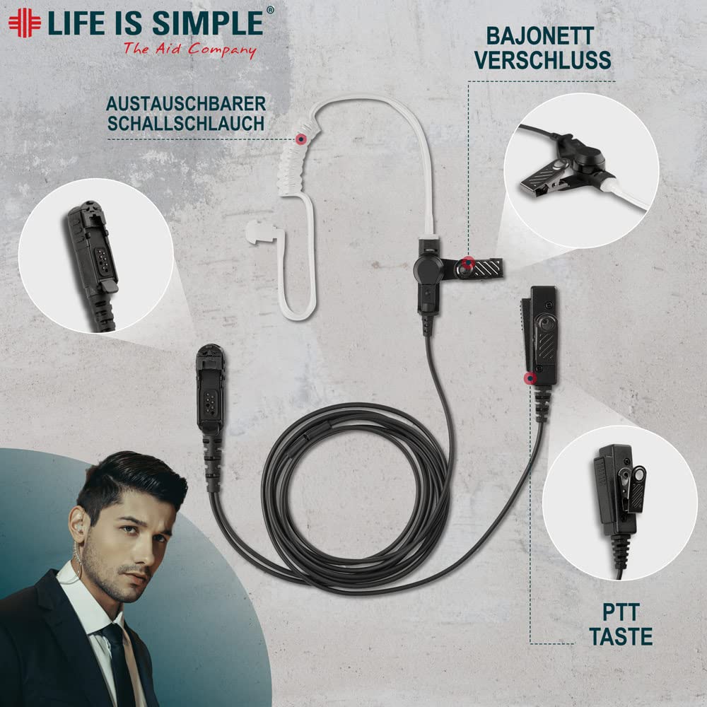 Motorola Two-Way Radio Headset - Compatible with DP2000, MTP3550, DP3440, DP3441 & More | Durable Police Headphones for Firefighters, Security & Emergency Responders | Ideal for Public Safety & Professional Communication