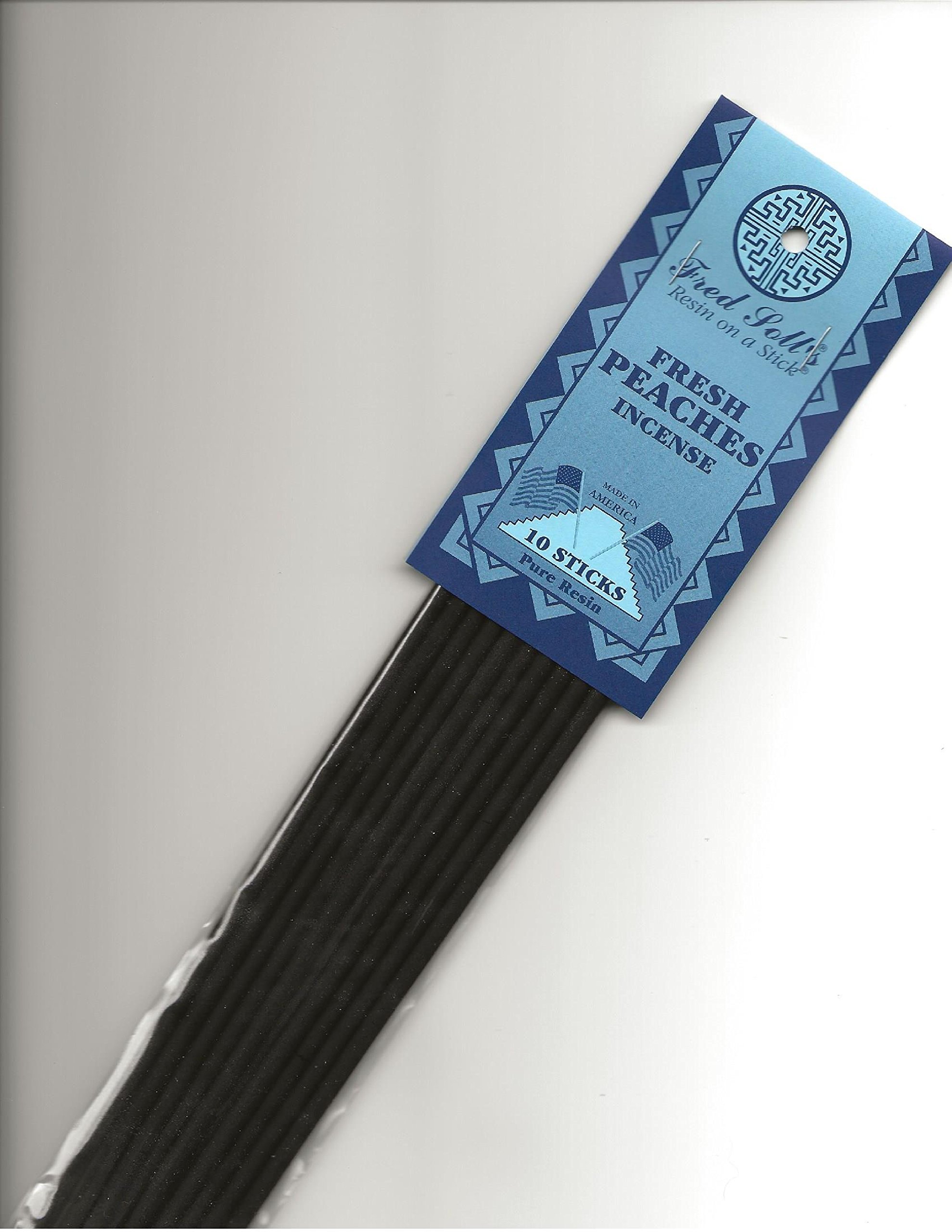 FRED SOLL'S® Resin ON A Stick® Fresh Peaches (10 Sticks) - Natural Incense for Aromatherapy, Meditation & Home Fragrance