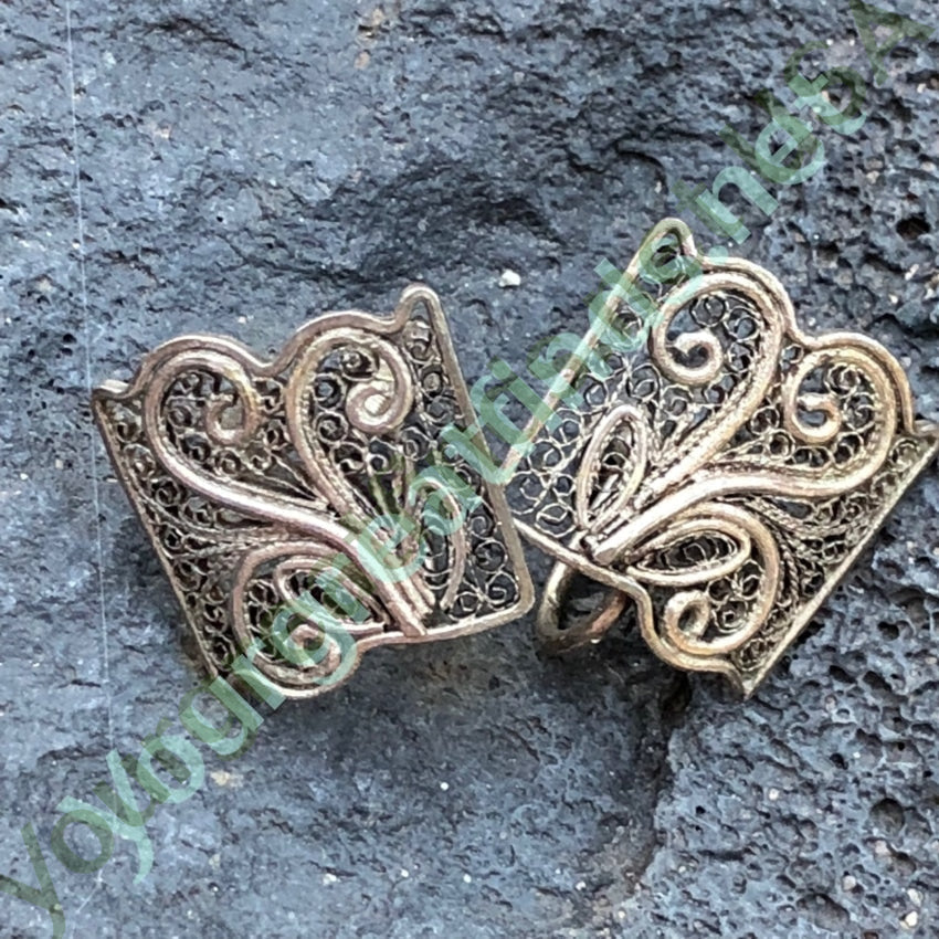 Sterling Silver Filigree Screw Back Earrings for Women - Vintage Style Dangle Earrings - Hypoallergenic Jewelry Gift for Her - Perfect for Weddings, Parties & Special Occasions