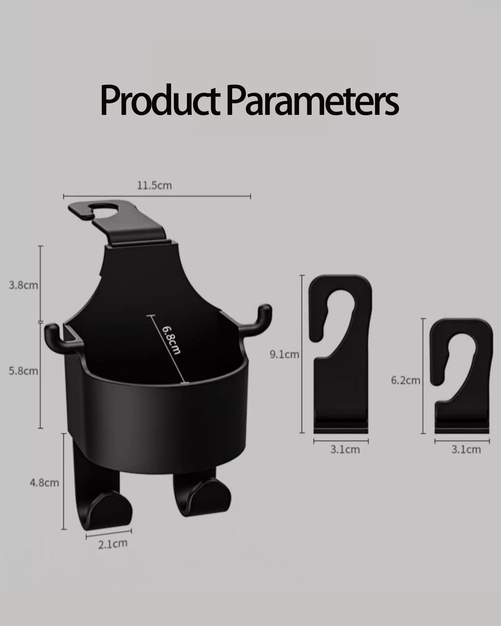 4PCS Multifunctional Car Seat Back Hook - Adjustable Phone Holder & Cup Storage Organizer for Car, Home, Office | Perfect for Road Trips, Commuting & Daily Organization