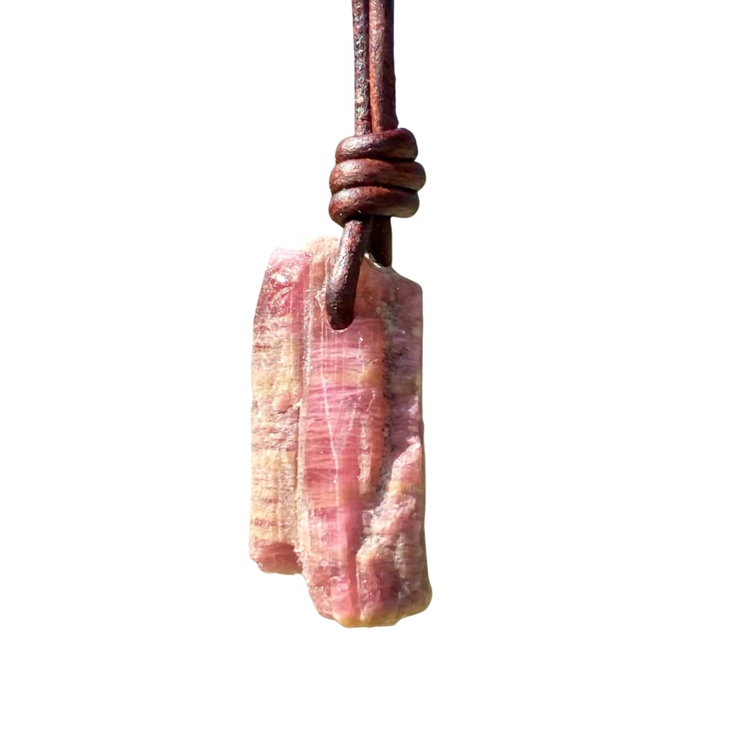 Natural Pink Tourmaline Necklace for Women - Healing Crystal Pendant, Boho Choker Jewelry Gift for Girlfriend, Birthday, Anniversary | Raw Gemstone, Summer Vibes, Hippie Style | Perfect for Meditation, Yoga, Spiritual Healing and Everyday Boho Fashion