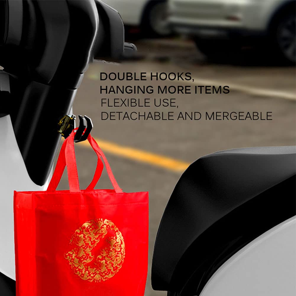 Zcargel Motorcycle Hook - Double Hook Helmet & Bag Holder - Durable Aluminum Alloy for Luggage & Helmets - Garage & Road Use