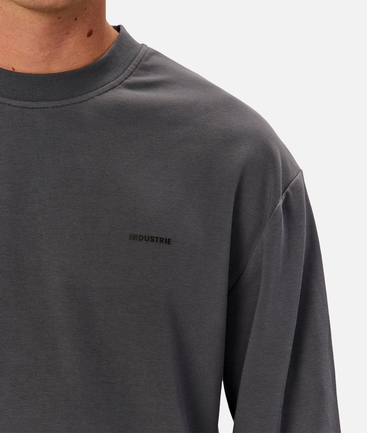 Premium Newport Long Sleeve T-Shirt for Men - Soft Cotton Slate Grey Tee - Casual Wear, Layering & Everyday Comfort