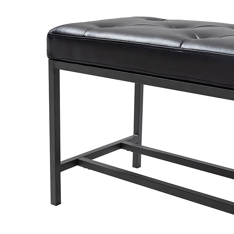 Johannes Upholstered Bench - Stylish Storage Ottoman with Tufted Cushion, Modern Entryway Bench for Bedroom, Living Room & Hallway - Perfect for Seating, Storage & Home Decor