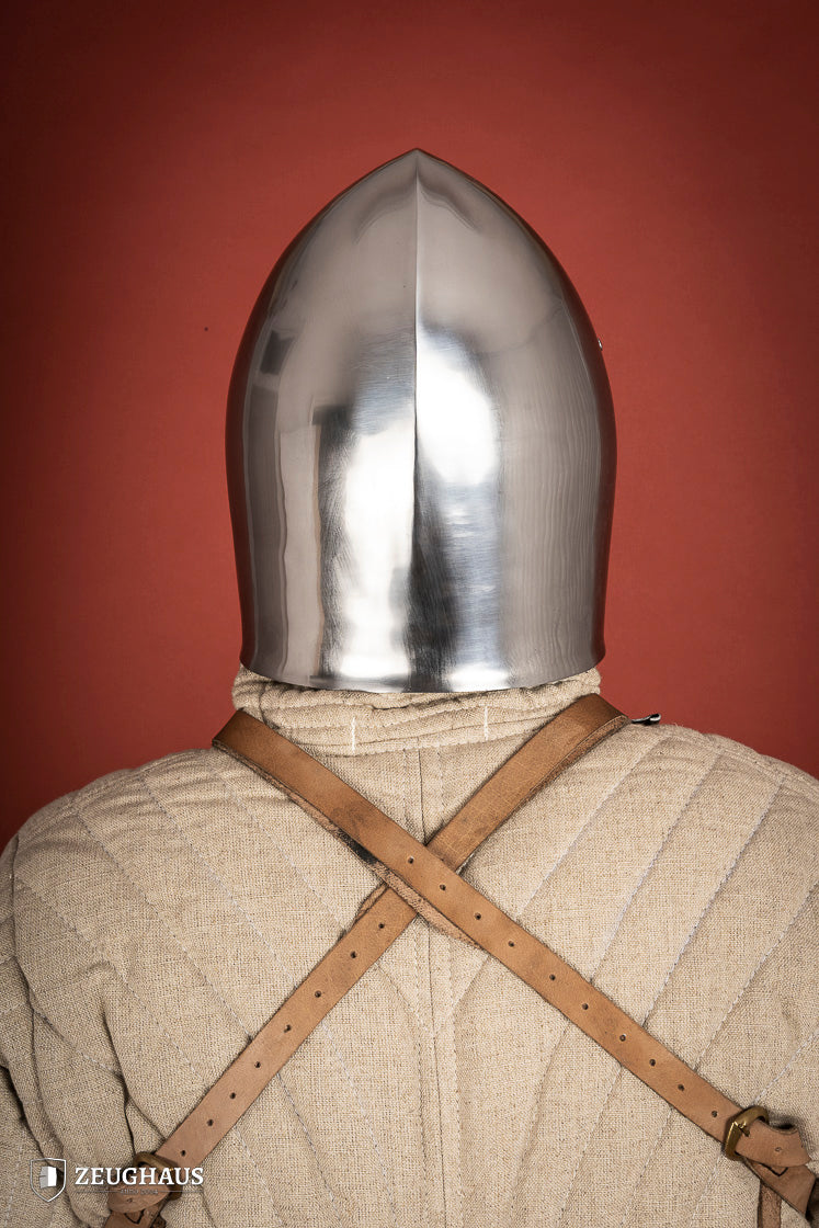 2mm Polished Simple Bascinet Helmet - Medieval Knight Armor Replica for LARP, Cosplay & Historical Reenactment