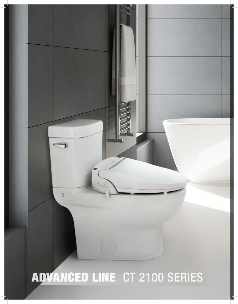 CLEANTOUCH CT-2100R Smart Bidet Toilet Seat with Warm Water, Heated Seat & Air Dryer - Stainless Steel Self-Cleaning Nozzle & LED Nightlight - Made in Korea - Perfect for Modern Bathrooms & Luxury Home Upgrades