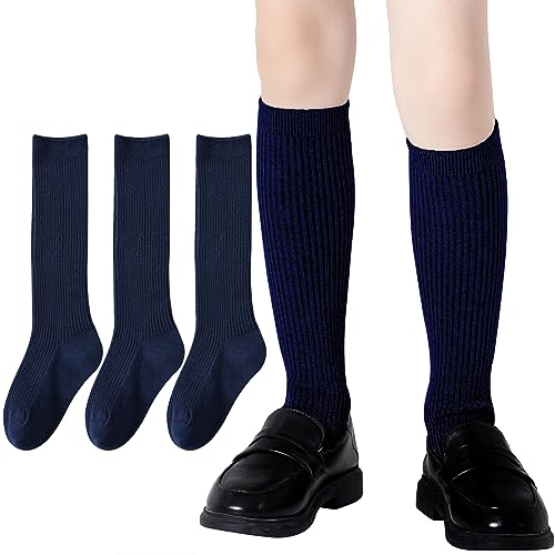 Ribbed Navy, 3 Pairs