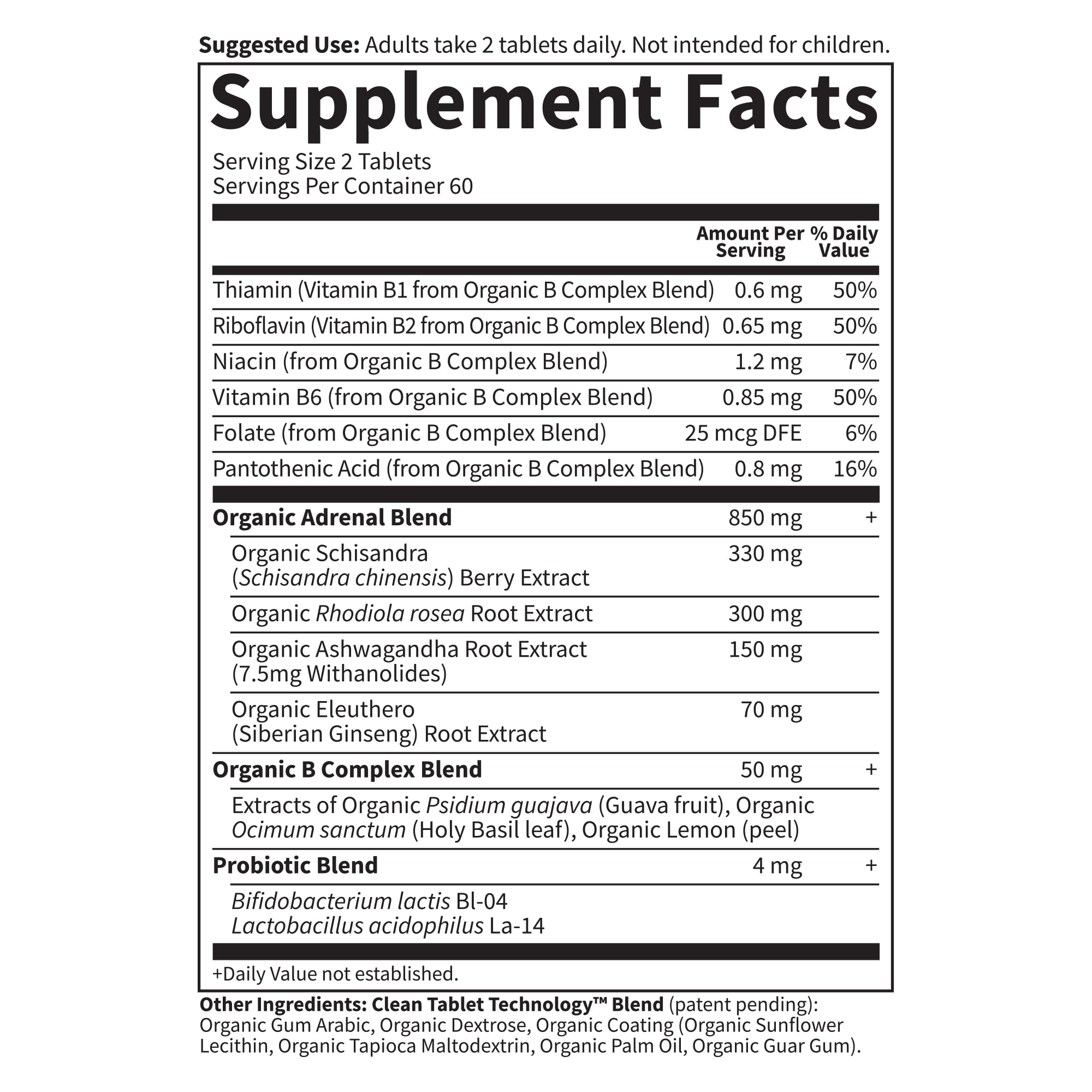 Garden of Life Organics Adrenal Daily Balance Supplement - 120 Tablets (2 Month Supply) with Ashwagandha, Holy Basil, B Complex & Probiotics | Organic, Non-GMO, Vegan, Gluten Free | Stress Relief & Energy Support for Busy Lifestyles