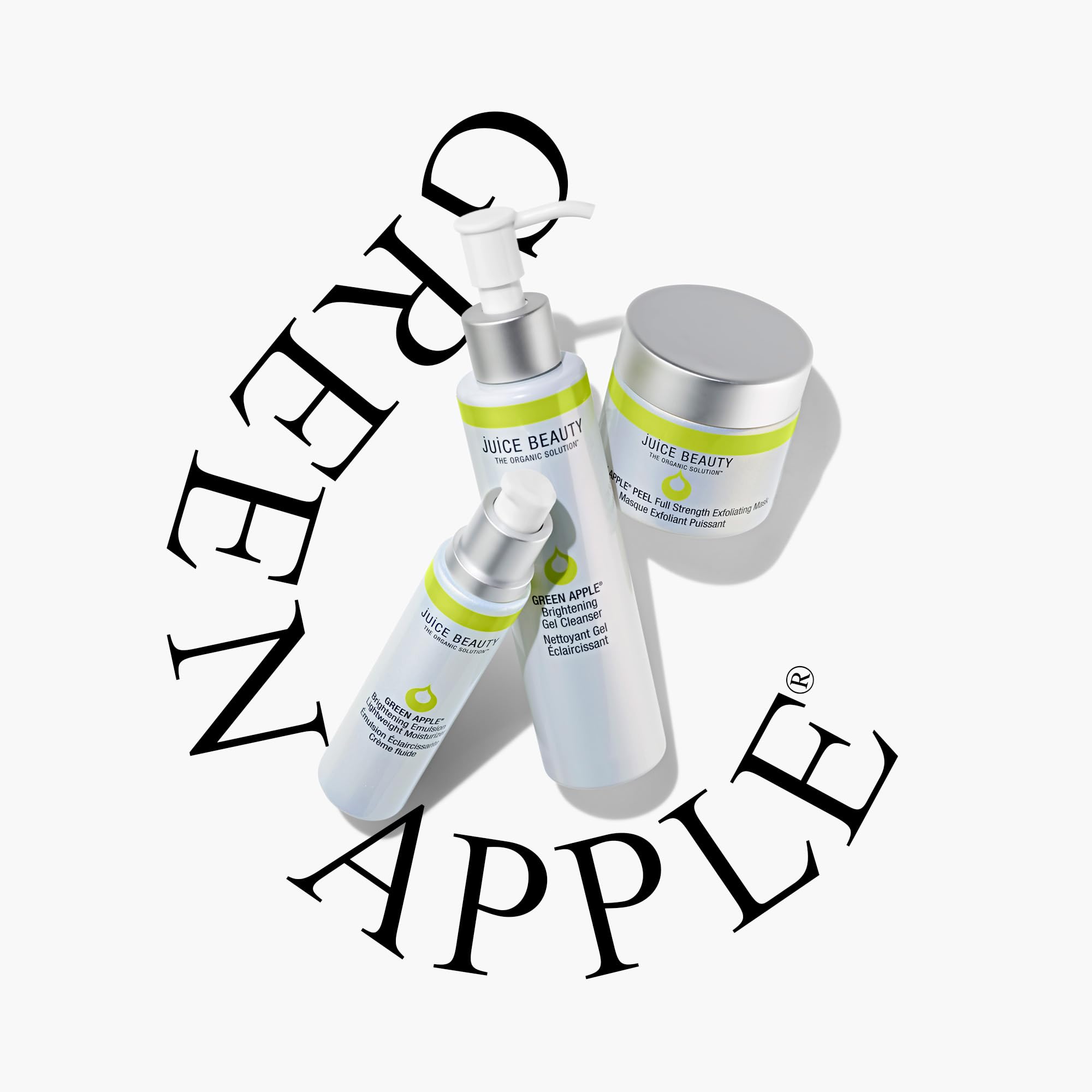 Juice Beauty Green Apple Brightening Skincare Set - Vegan & Cruelty-Free Cleanser, Moisturizers, Eye Cream, Exfoliating Mask & Serum for Glowing Skin | Perfect for Daily Skincare Routine & Anti-Aging Care