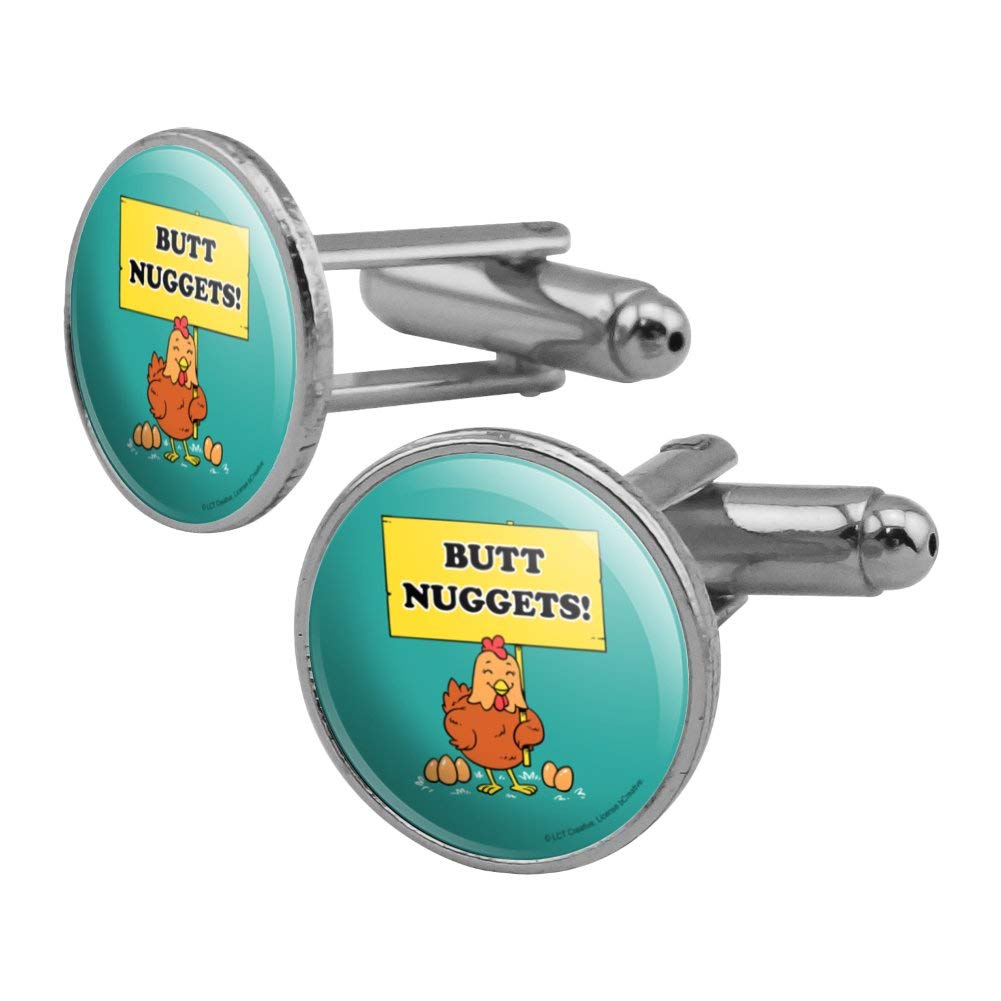Funny Chicken Egg Cufflinks Set - Silver Tone Humorous Novelty Jewelry for Men | Perfect for Gag Gifts, Costume Parties & Unique Fashion Accessories