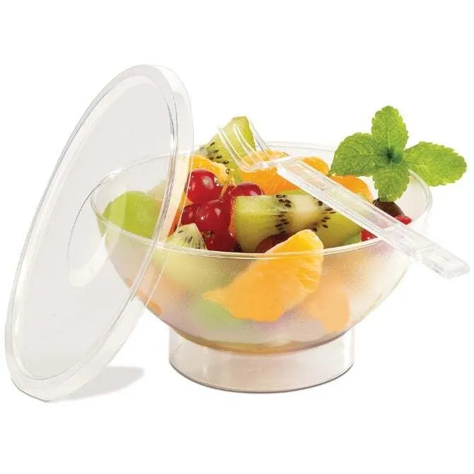Comatec Frosted Plastic Bowl - 4.25 x 2 Inch Small Serving Bowl for Salads, Snacks, Desserts | Durable & Lightweight Kitchenware for Parties, Picnics, Daily Use