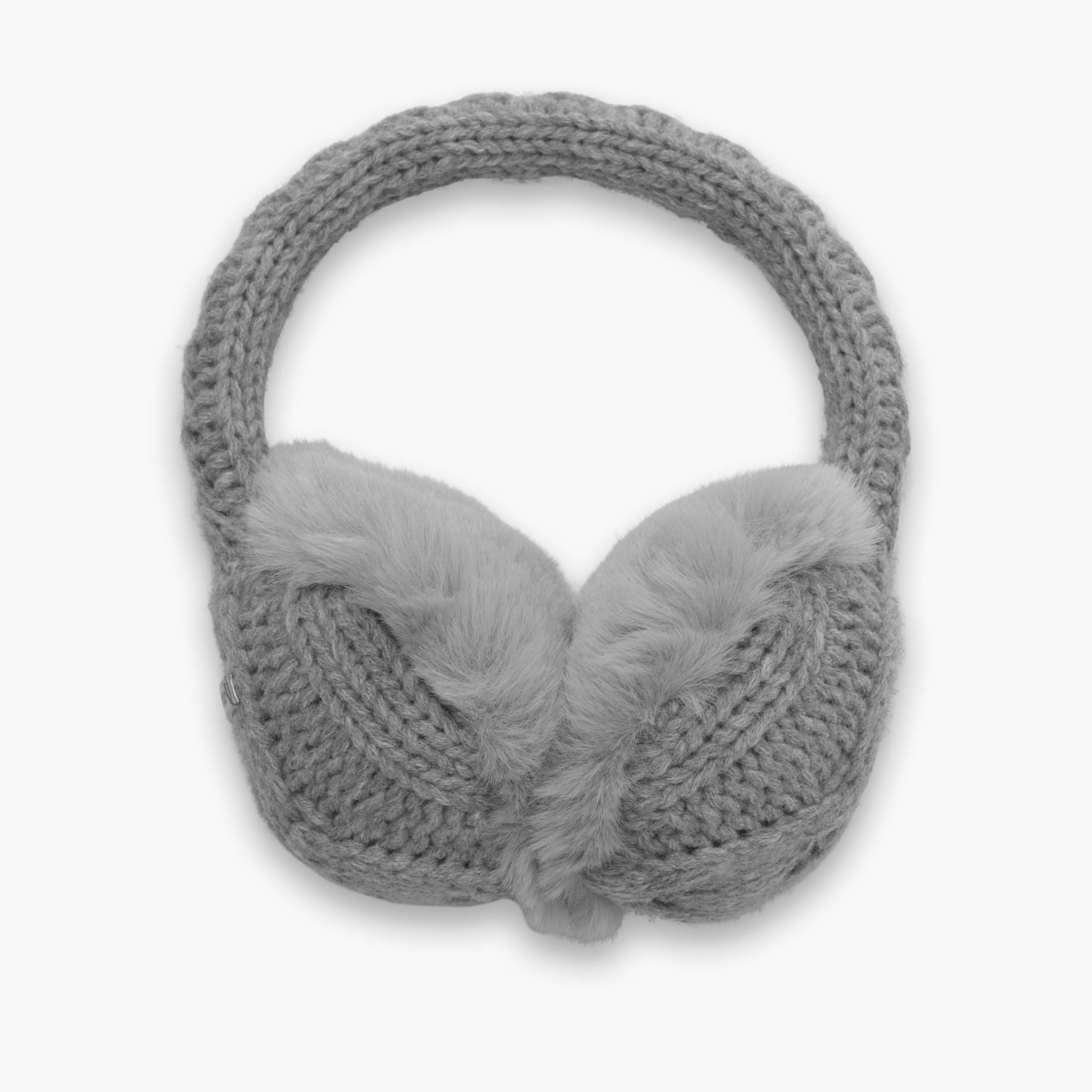 Women's Faux Fur Lined Cable Knit Ear Muffs - Turtle Fur Winter Warm Ear Protection for Outdoor Activities, Running, Skiing & Cold Weather Fashion Accessory