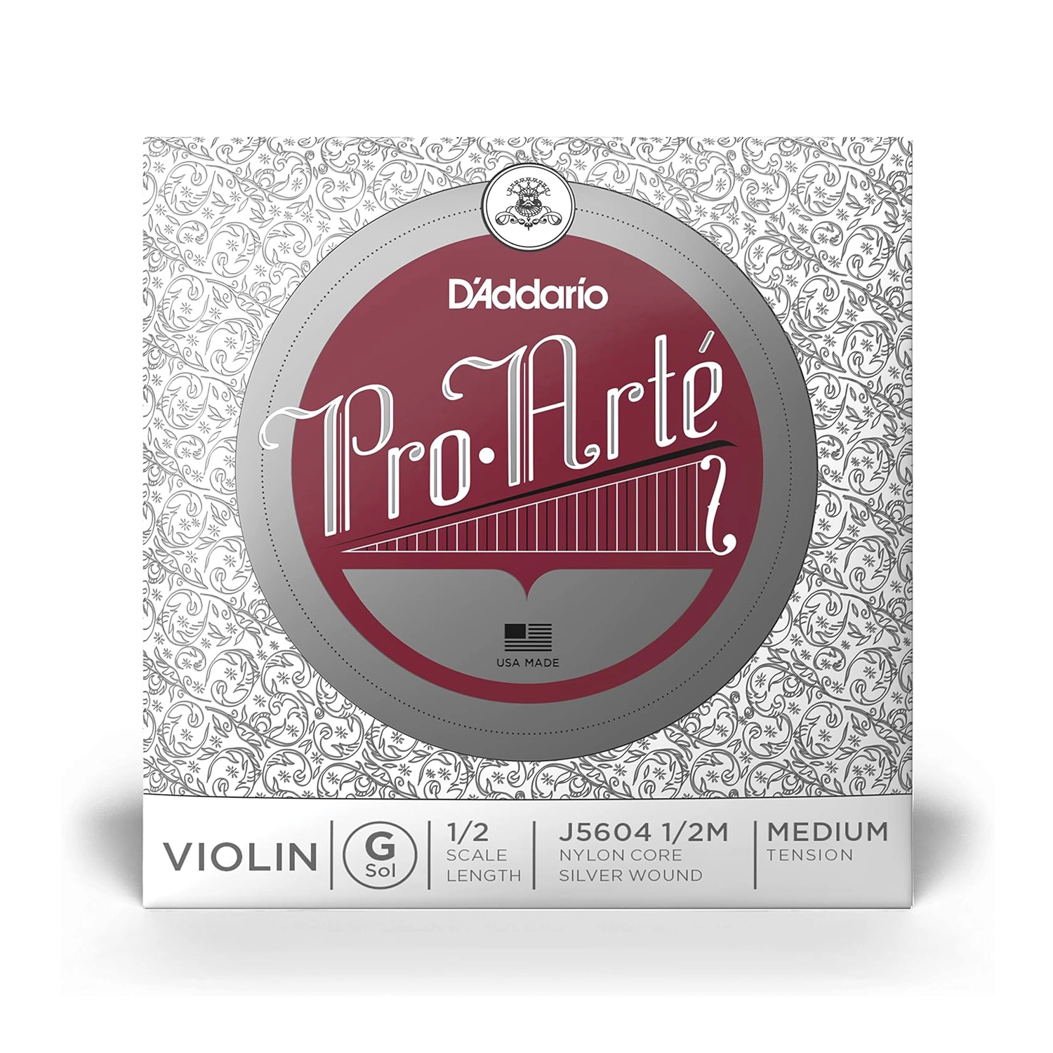 D'Addario Pro Arté 1/2 Scale Medium Tension Single G String for Violin - Premium Violin String for Student & Professional Players - Perfect for Practice, Performances & Orchestra