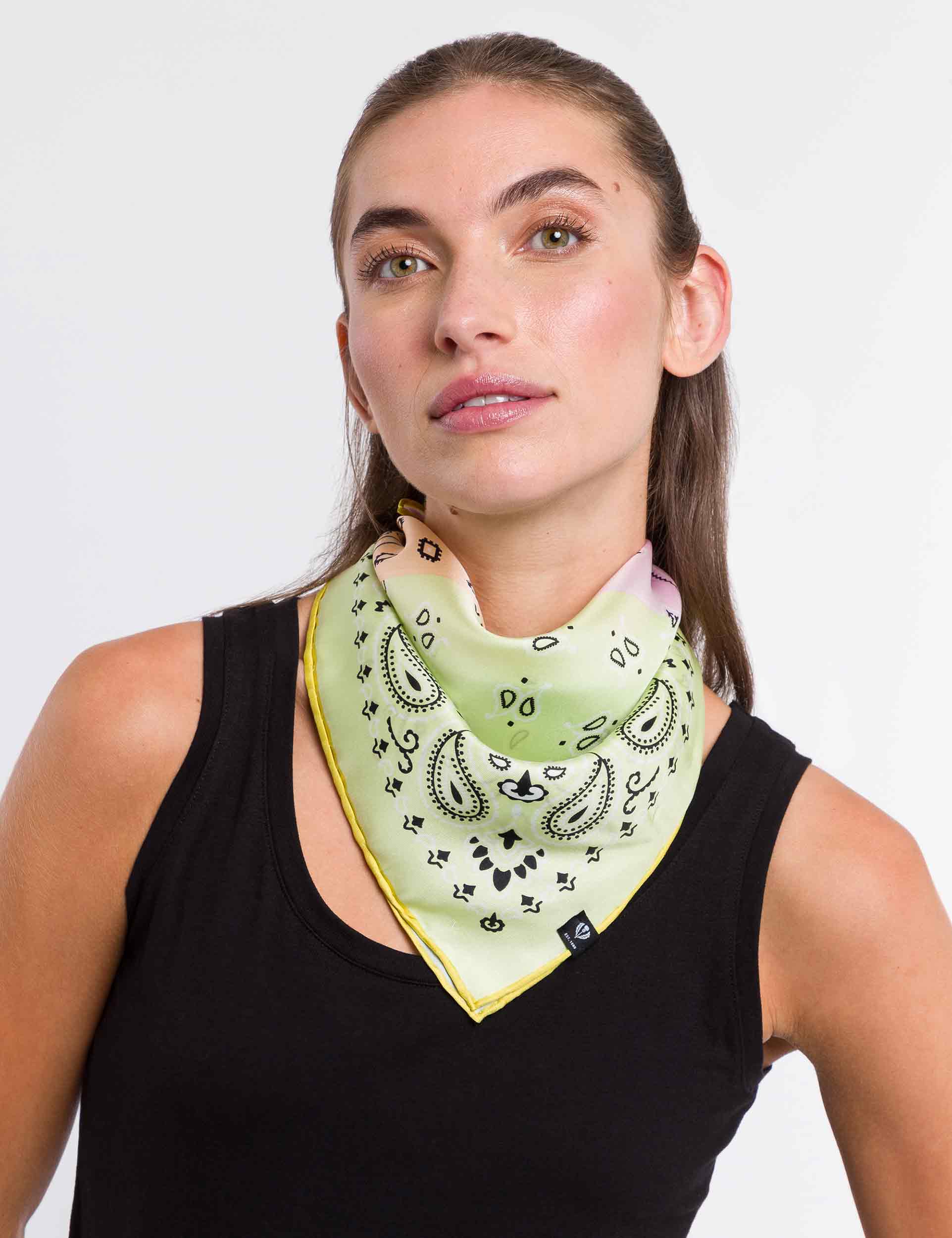 Stylish Patchwork Bandana Silk Neck Scarf - Fashionable Accessory for Women & Men - Perfect for Casual Outfits, Music Festivals & Boho Chic Looks