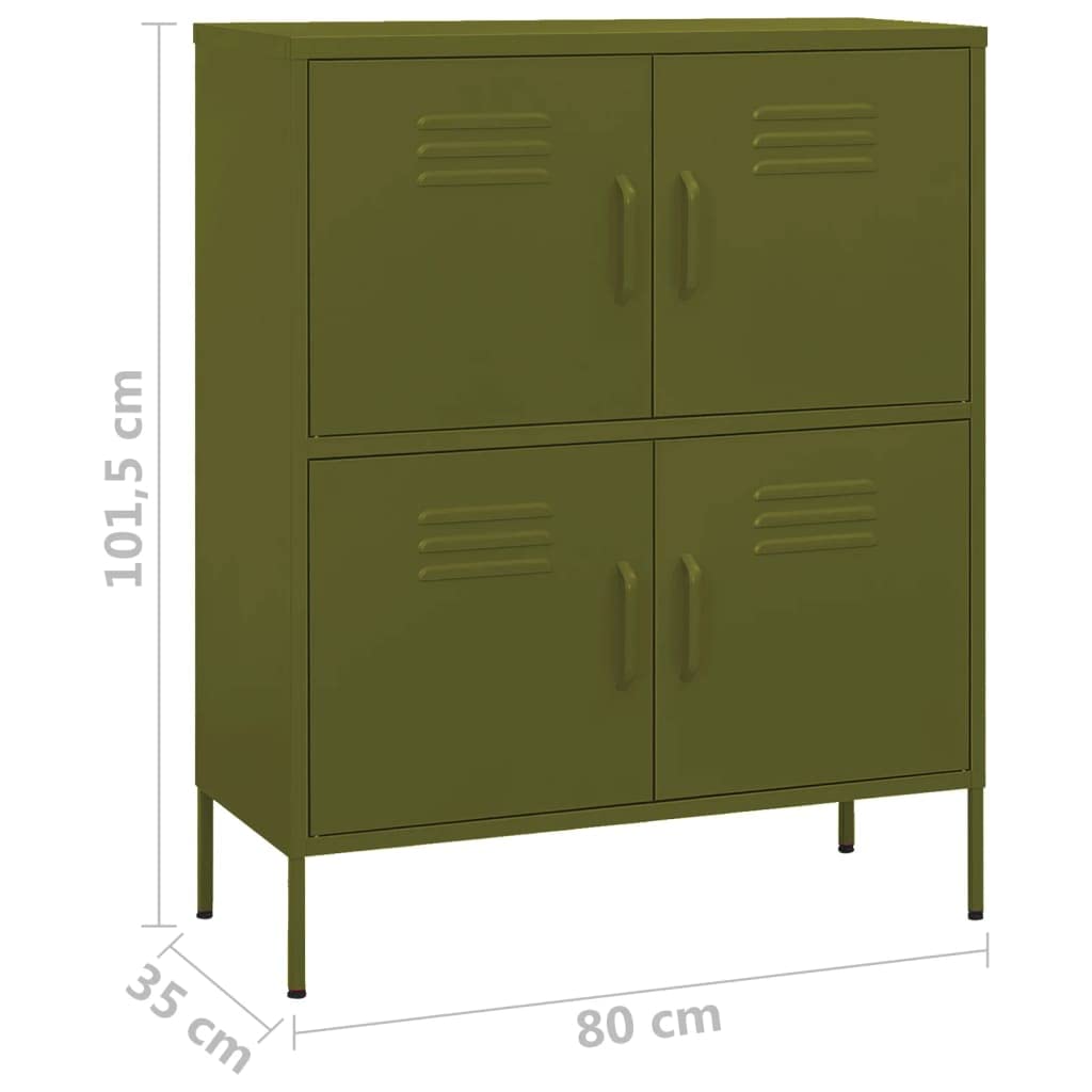 FAMIROSA 4-Door Steel Storage Cabinet with 2 Adjustable Shelves - 31.5