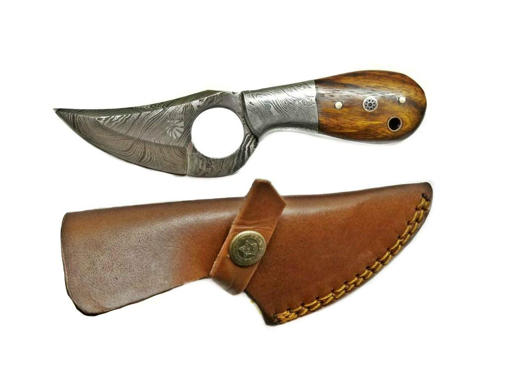 Premium Damascus Fixed Blade Knife - Handmade 1095 & 4340 Carbon Steel - 3