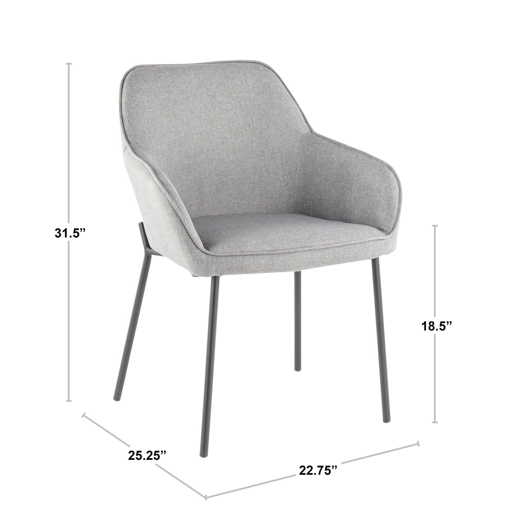 LumiSource Daniella Upholstered Dining Chairs Set of 2 - Modern Kitchen Chairs for Dining Table, Comfortable & Stylish Seating for Home, Restaurant, or Office Use